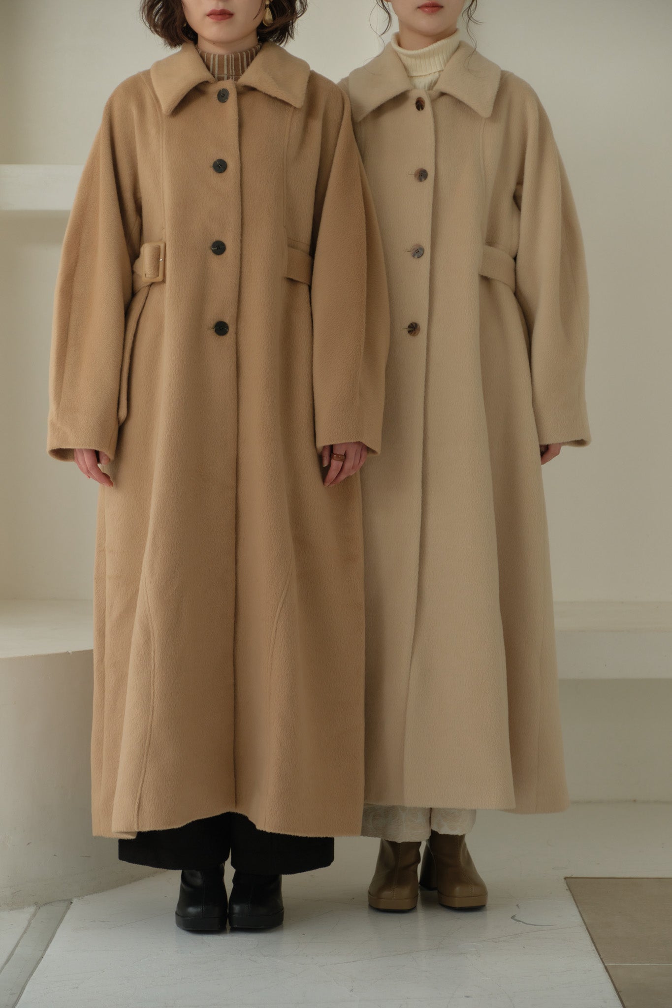 eaphi no collar shaggy long coat シャギーコート袖丈48cm