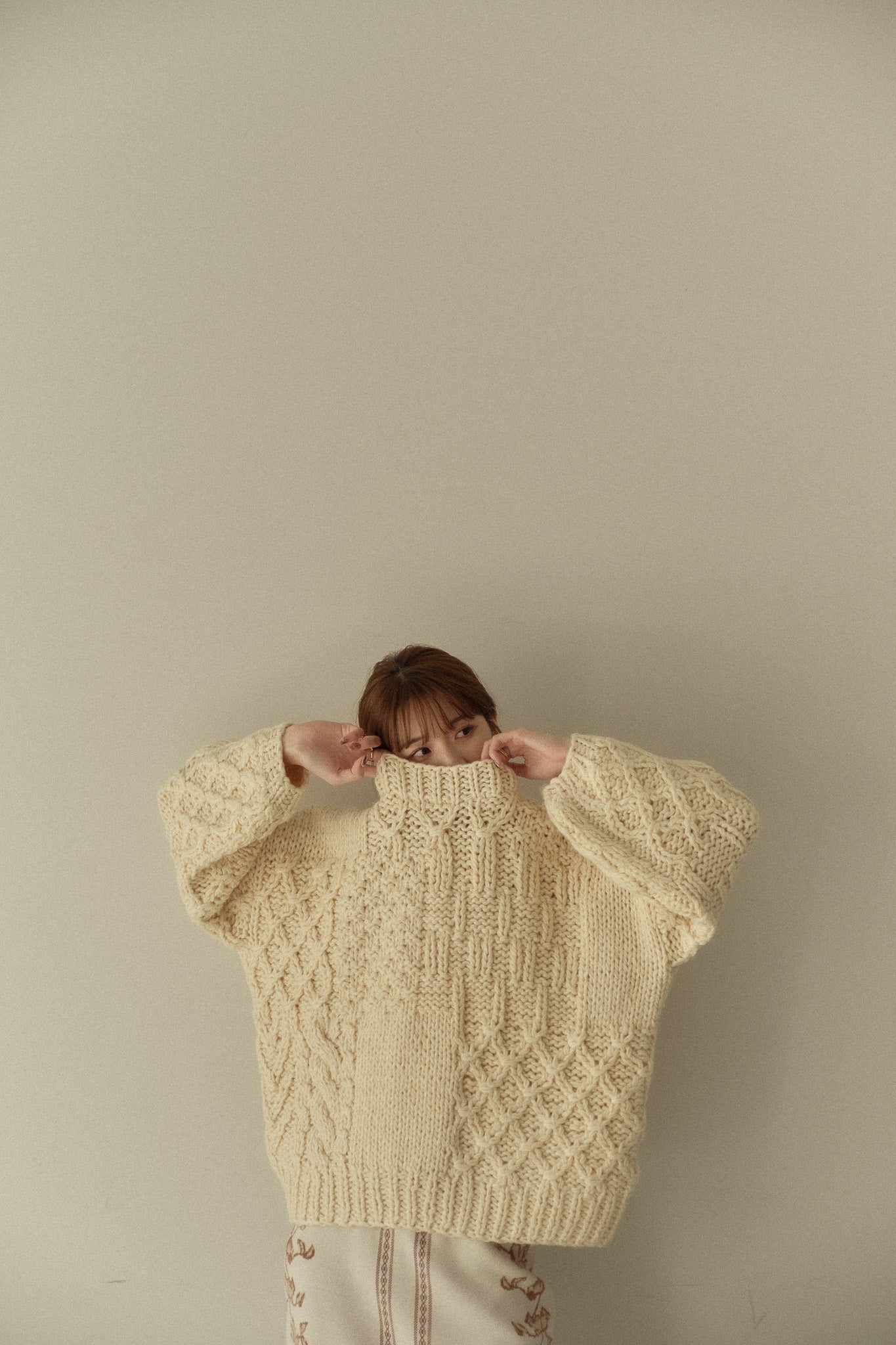 7,740円新品Eaphi hand design over knit