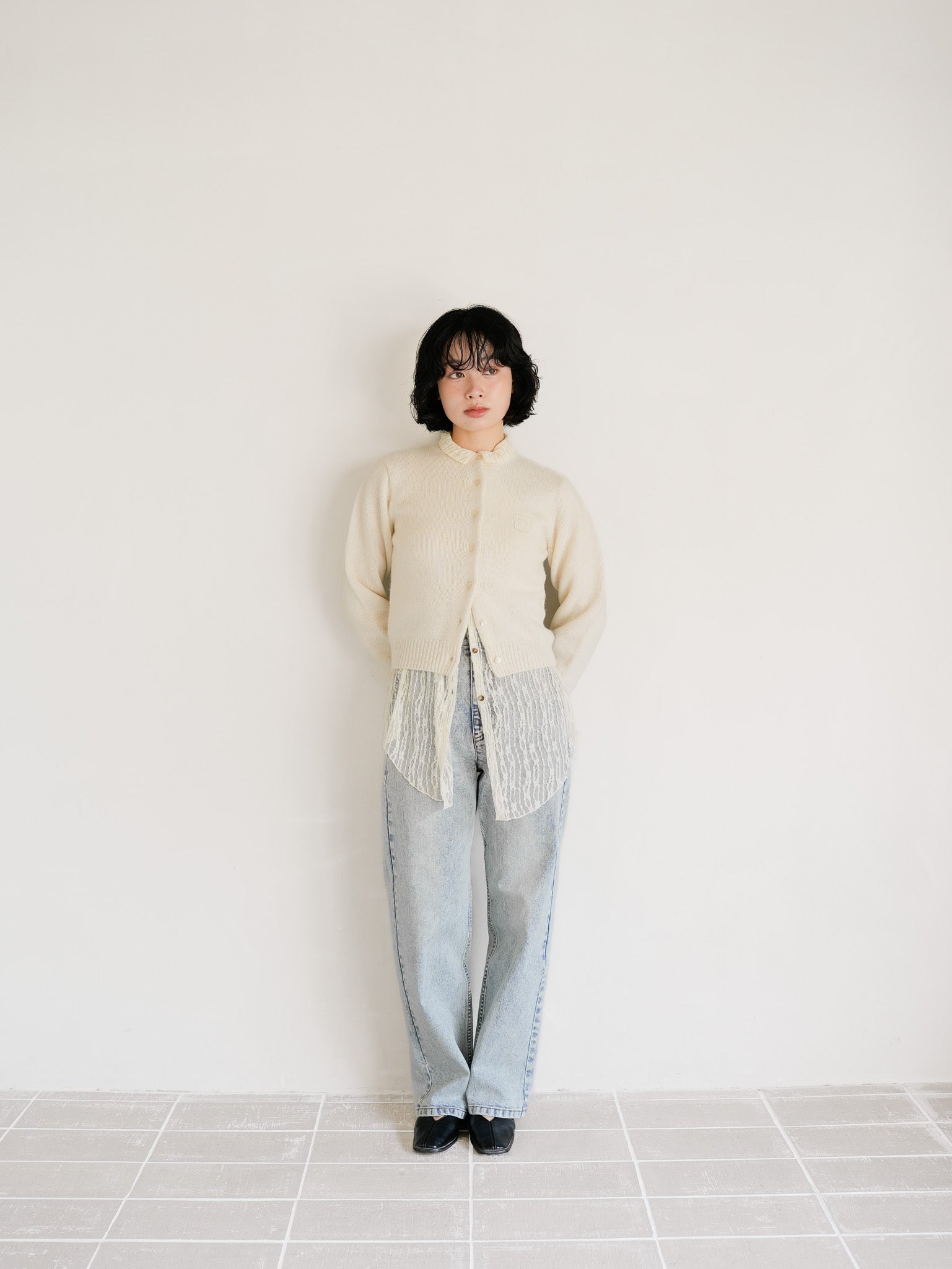 WAVE DESIGN HIGH WAIST DENIM