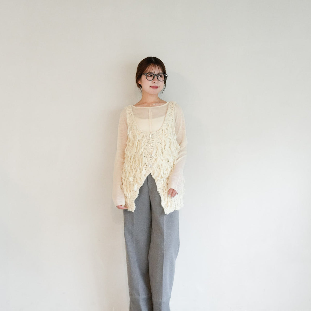 トップス eaphi FRINGE KNIT VEST mai_22