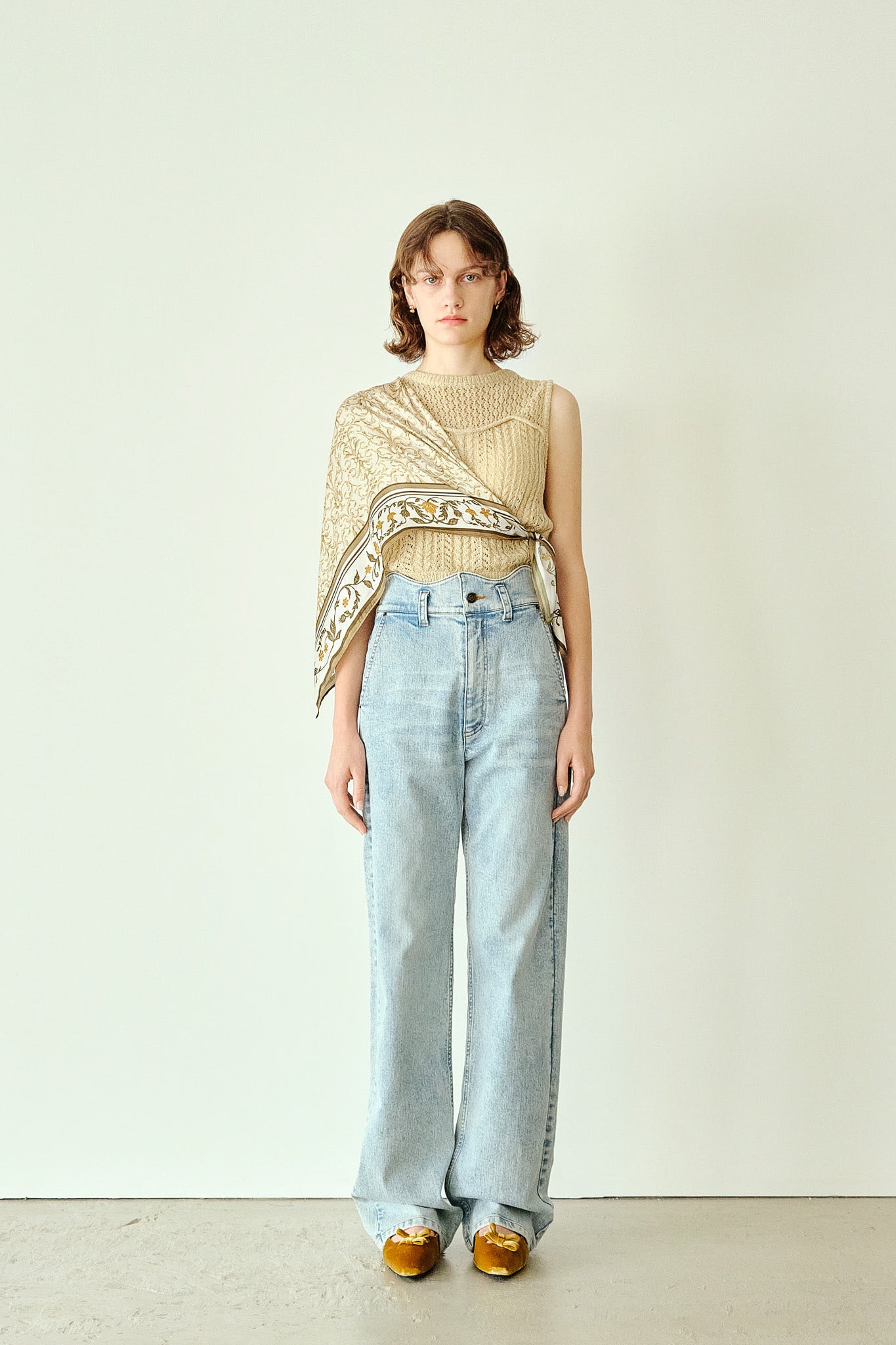 WAVE DESIGN HIGH WAIST DENIM