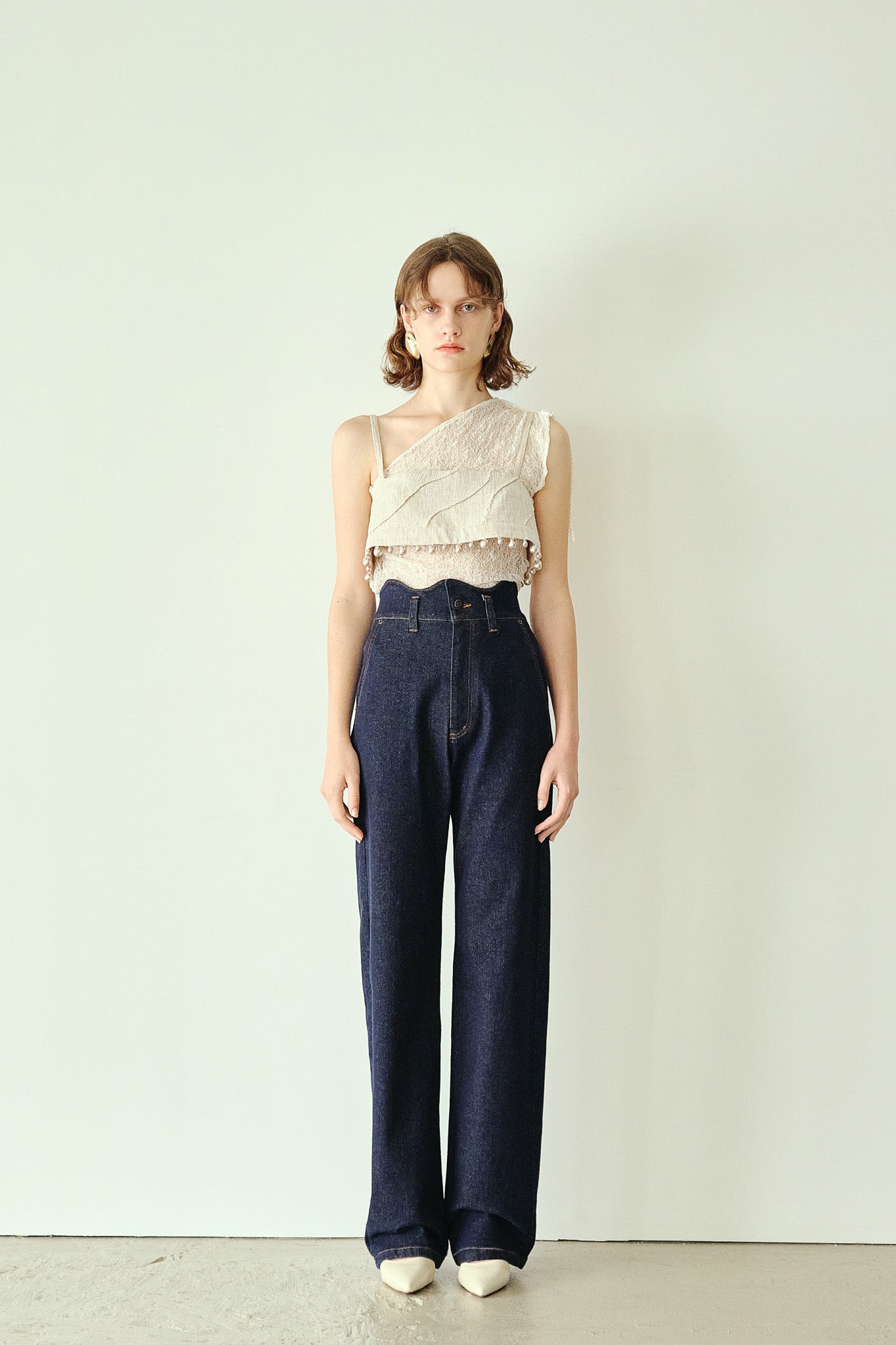 WAVE DESIGN HIGH WAIST DENIM