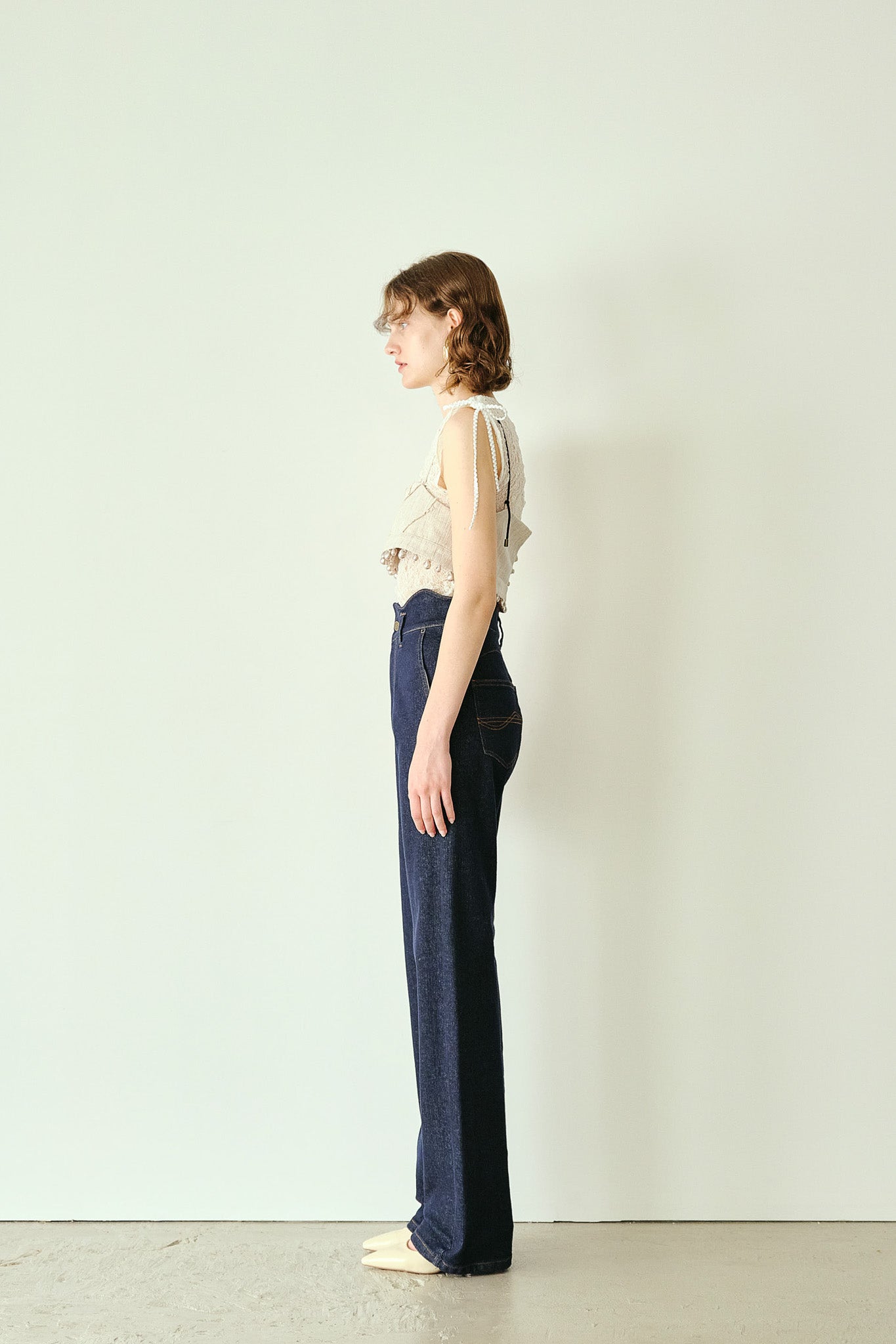 WAVE DESIGN HIGH WAIST DENIM