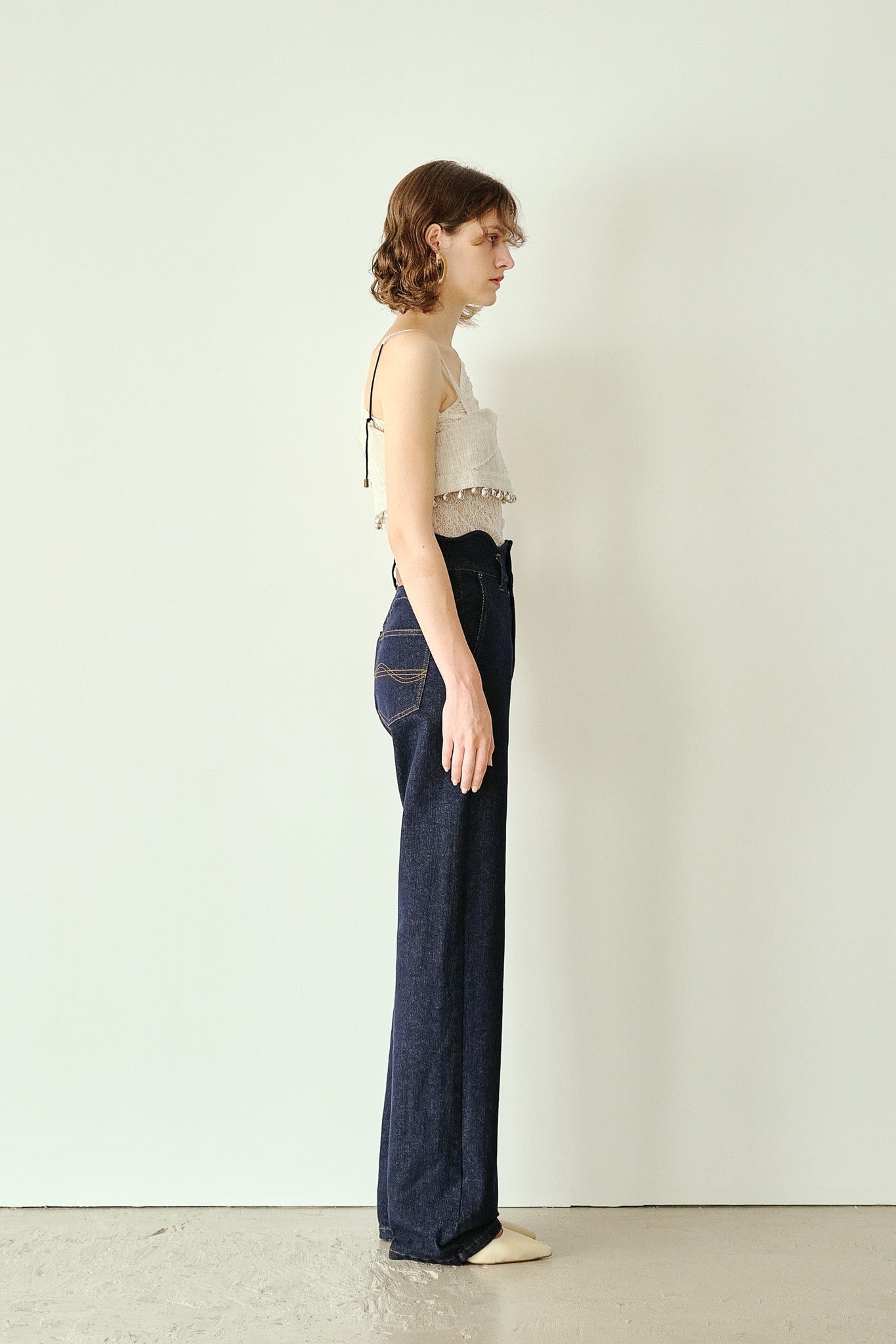 WAVE DESIGN HIGH WAIST DENIM
