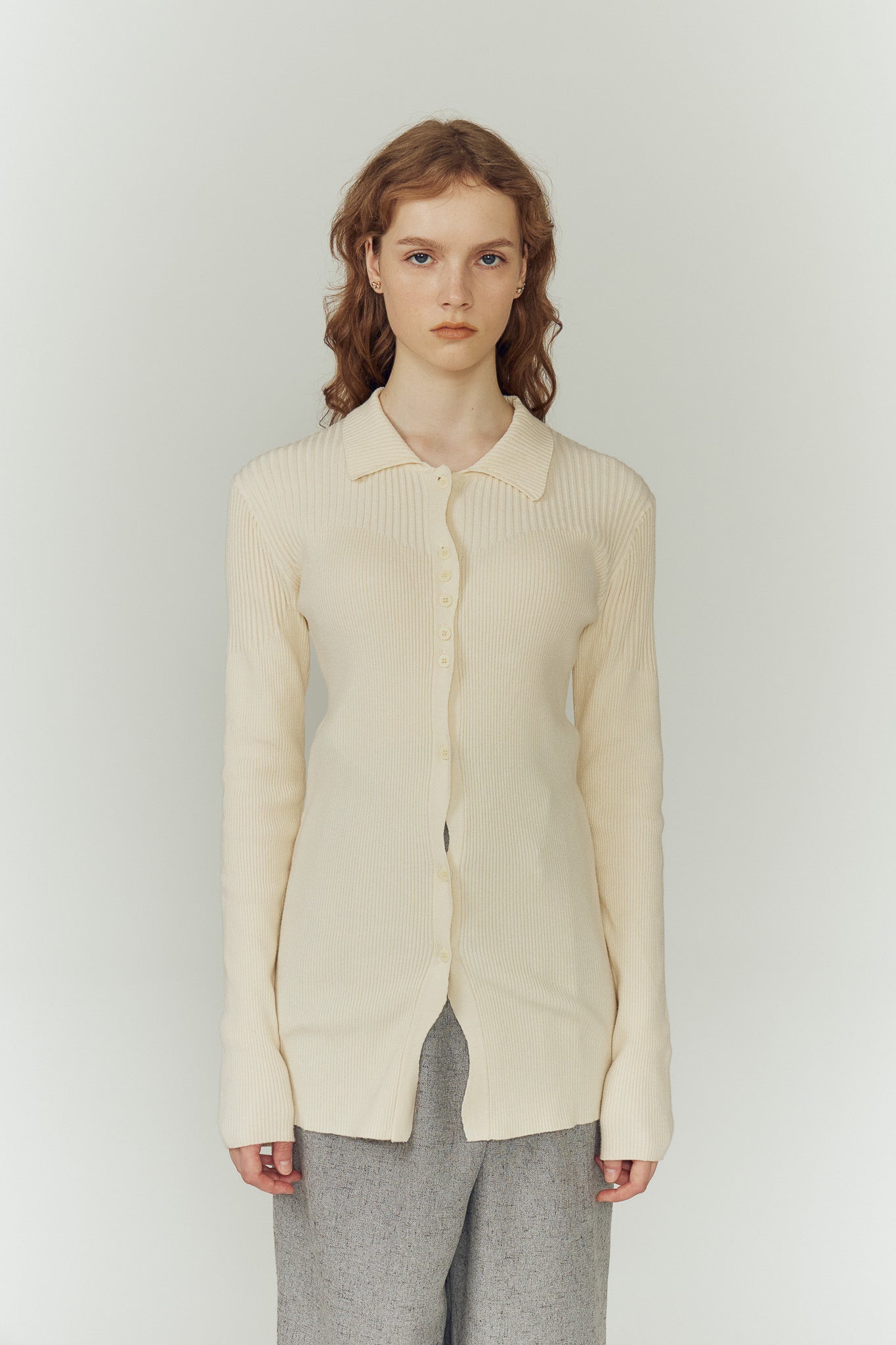 RANDOM WAVE KNIT SHIRT