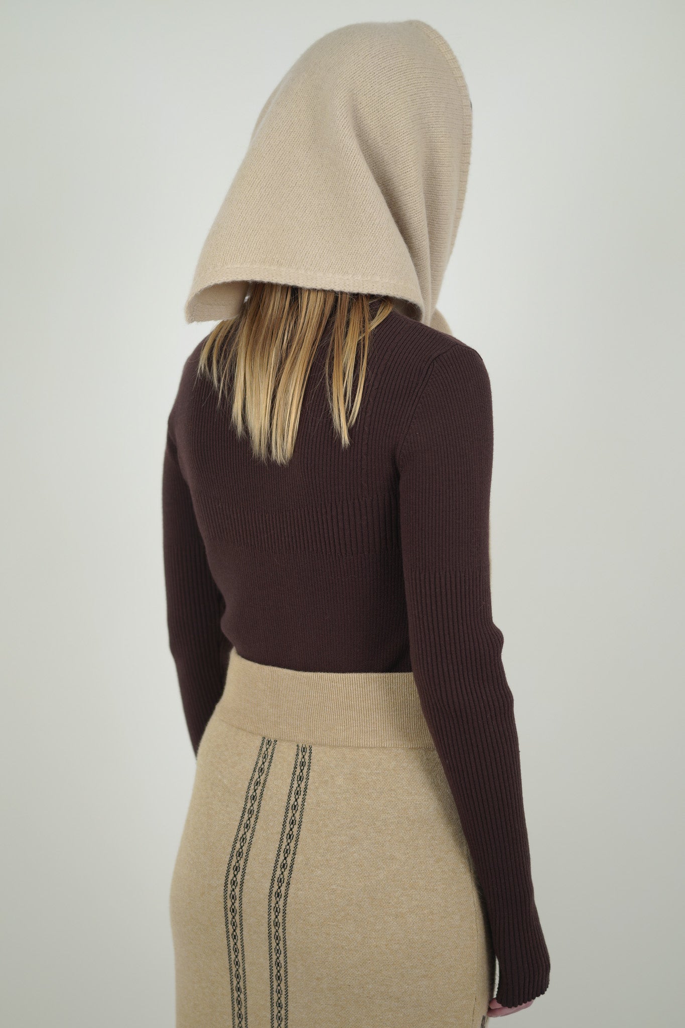 BUSTIER LINE RIB KNIT 【brown collection】