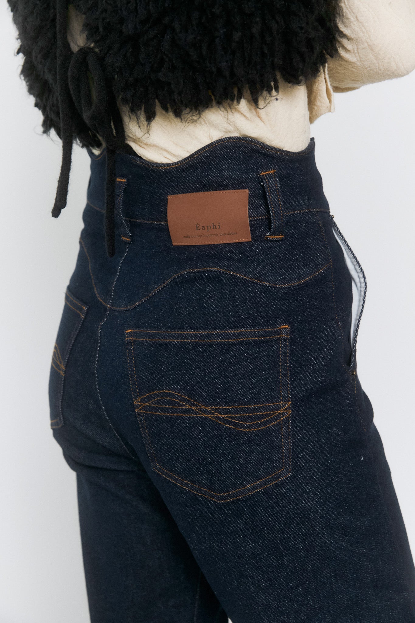 WAVE DESIGN HIGH WAIST DENIM