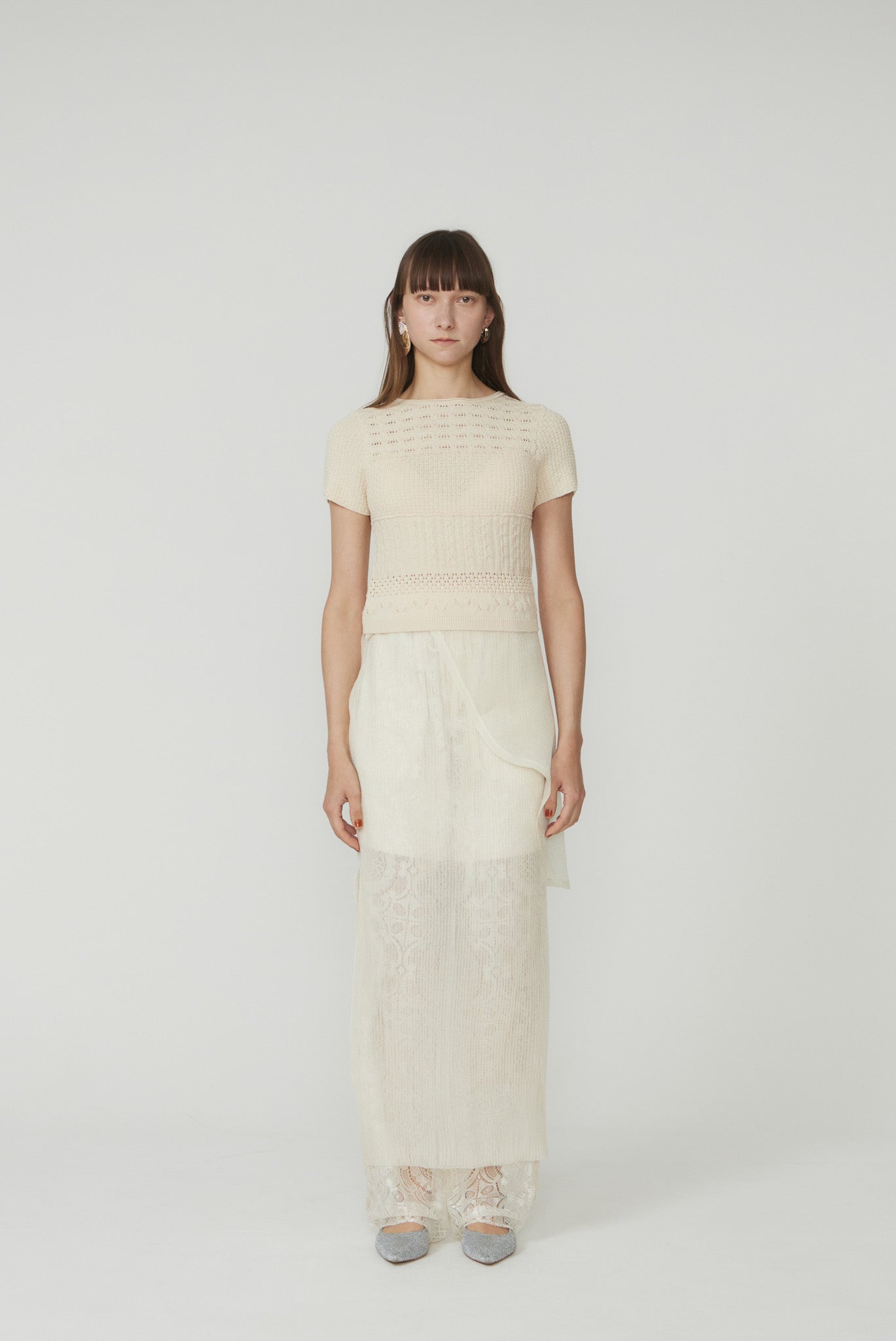 信頼への信頼 SWITCHING FABRIC KNIT TOP【POPUP先行】 トップス