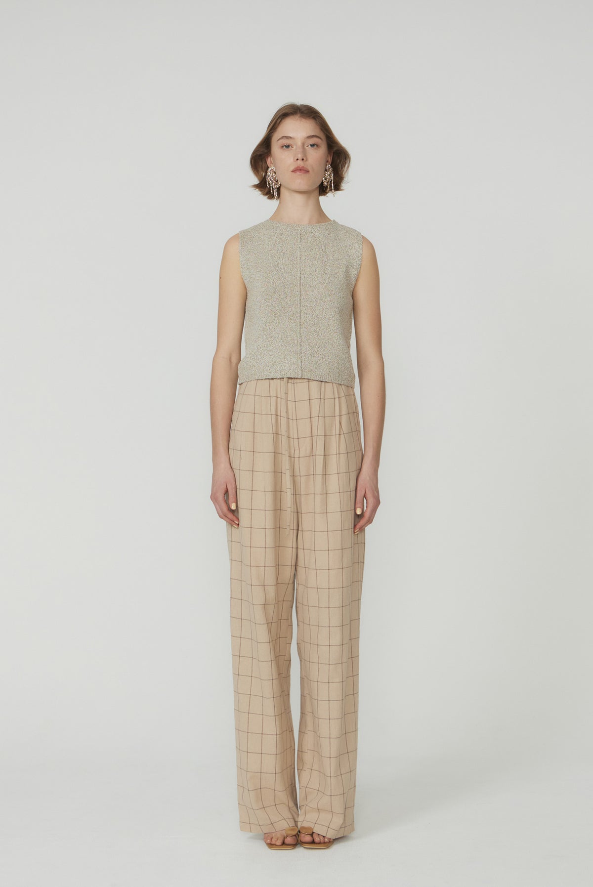 DOUBLE BELT CHECK PANTS 