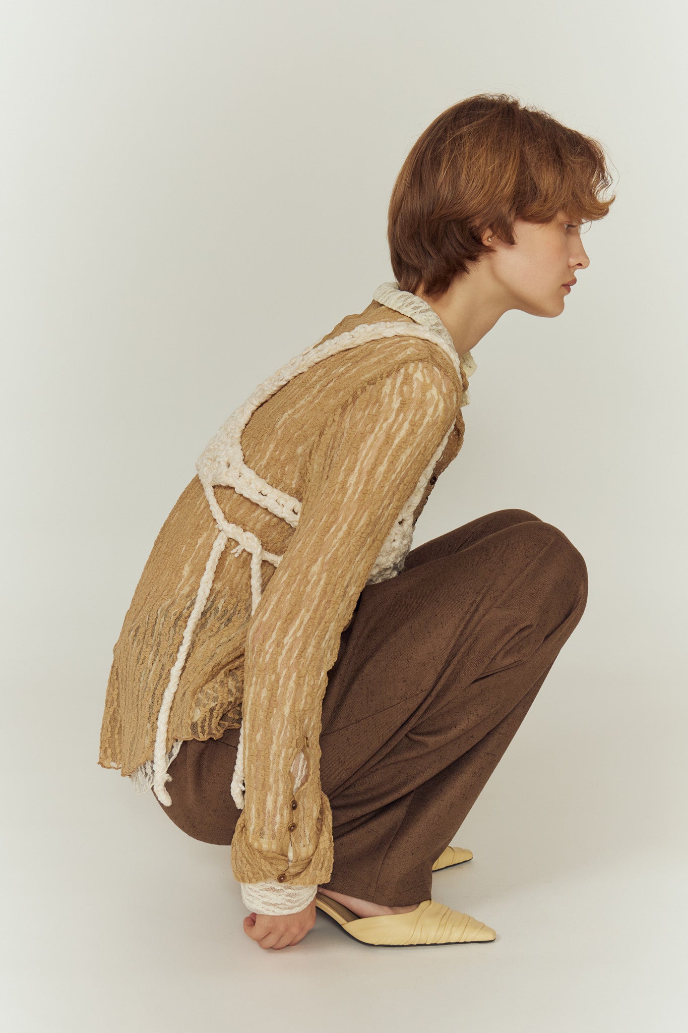 新品タグ付　Eaphi TULLE LACE SHIRT TULLE LACE SHIRT