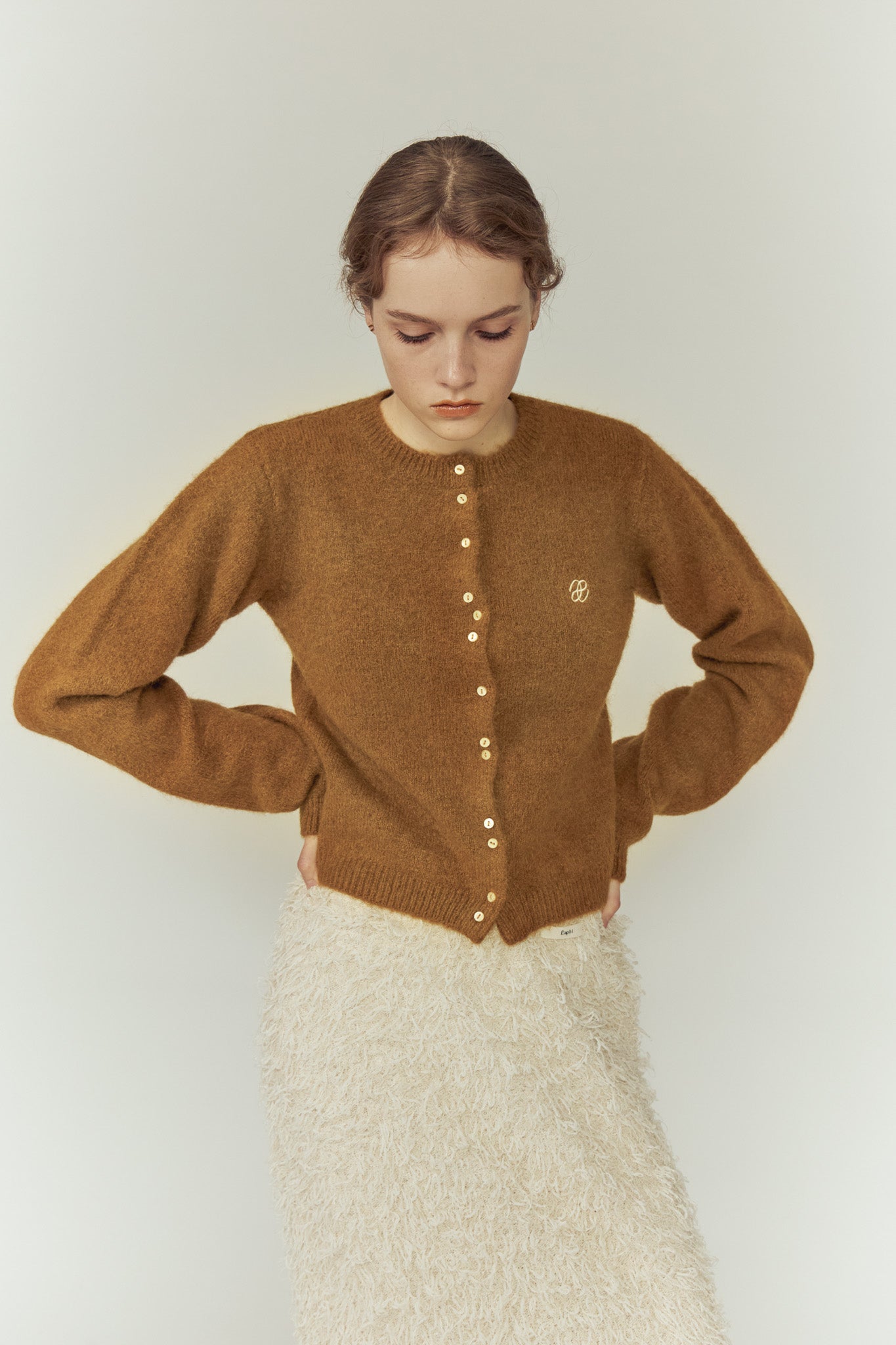 eaphi ALPACA MOHAIR CARDIGAN　キャメル ALPACA MOHAIR CARDIGAN