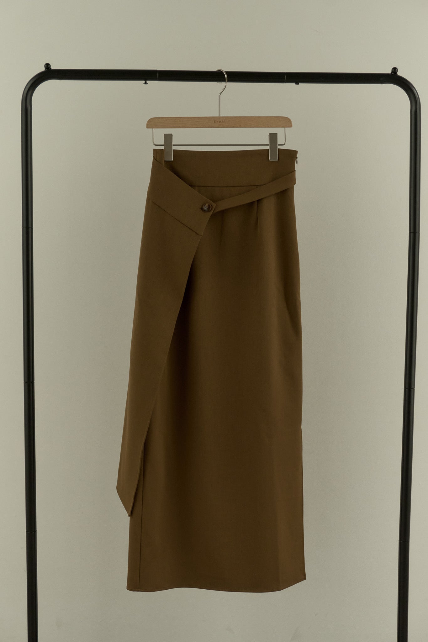 なし生地の厚さeaphi waist button wrap skirt ラップスカート