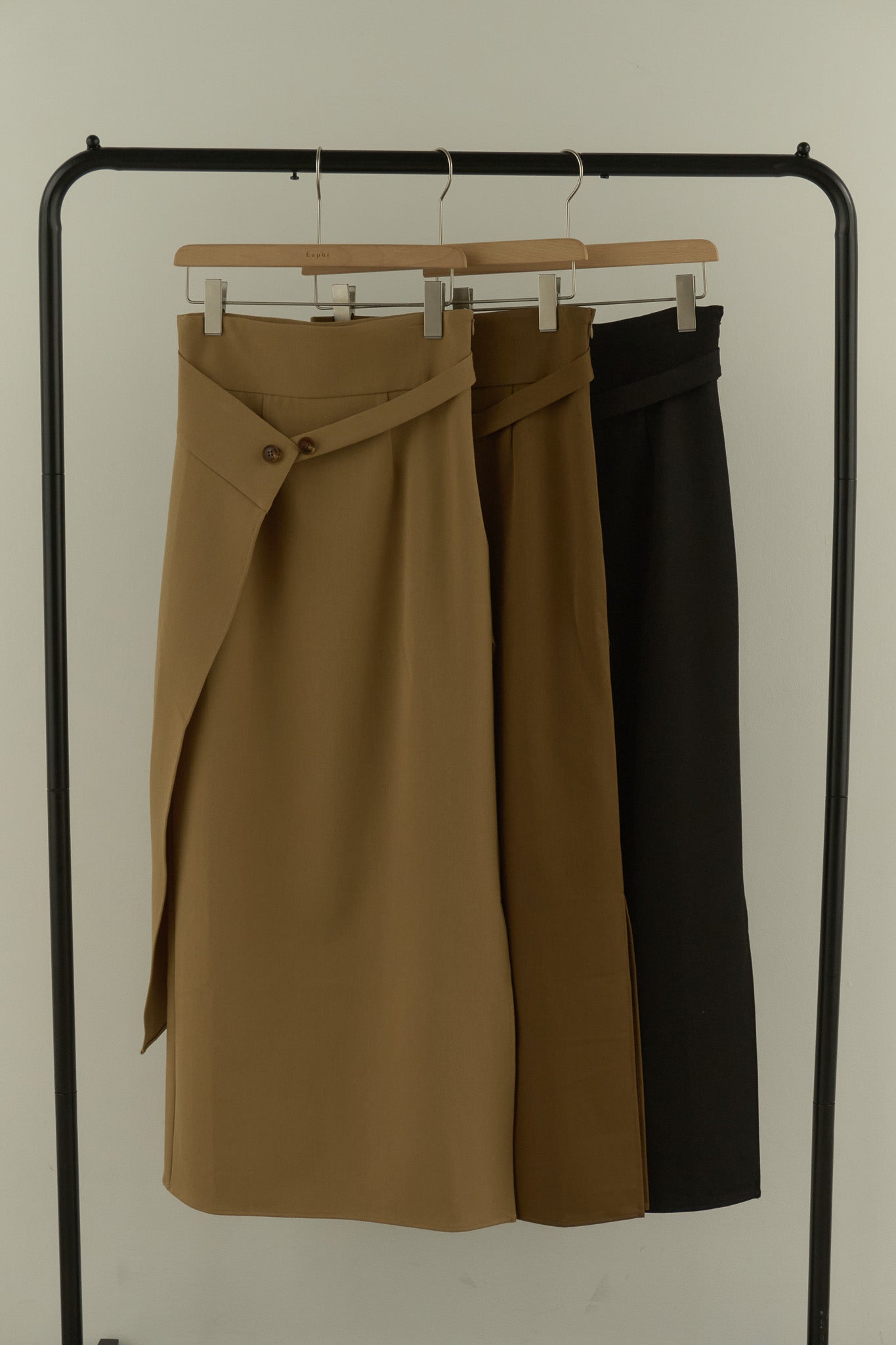 waist button wrap skirt