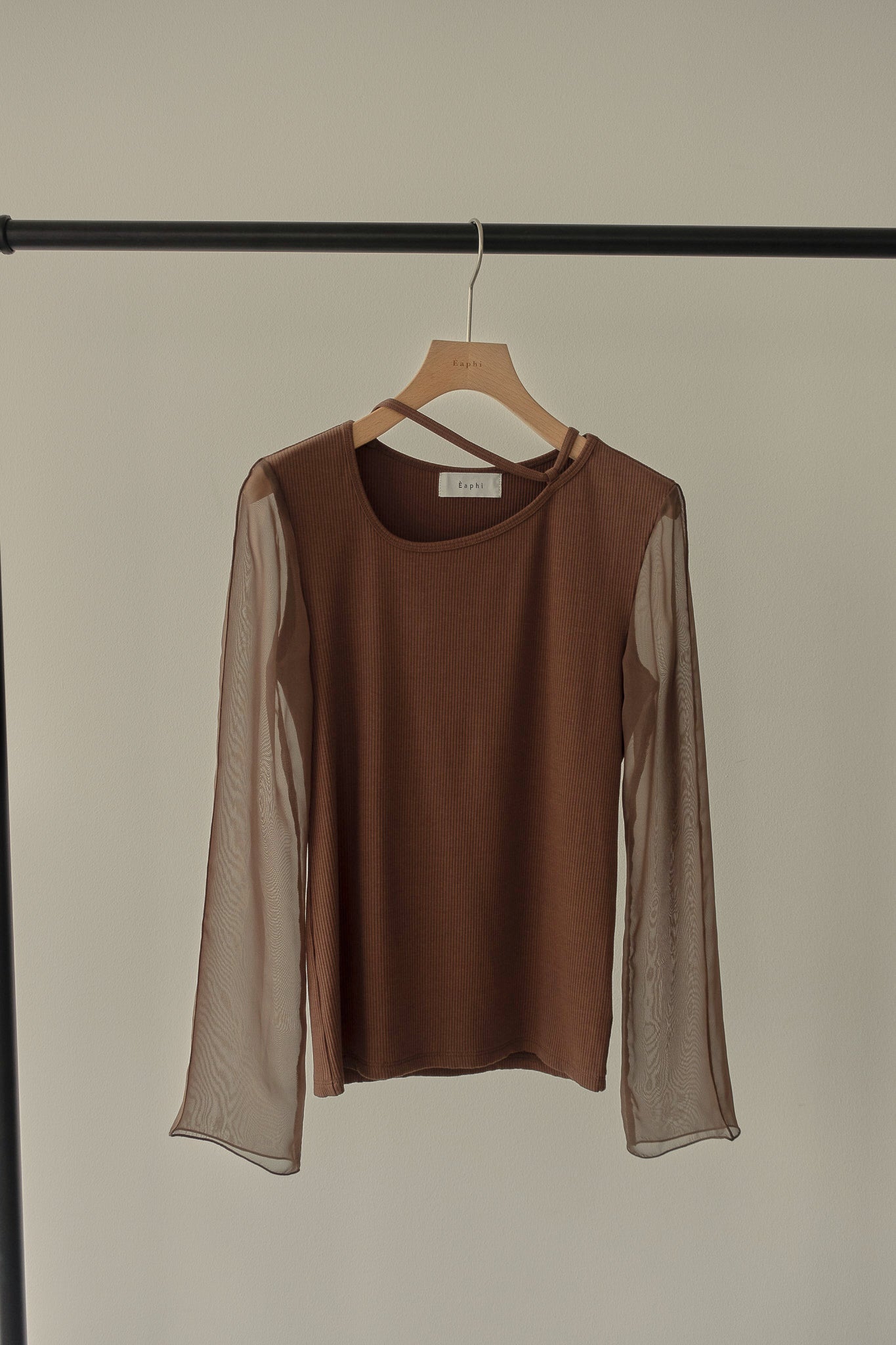 【23SS】sheer sleeve strap tops