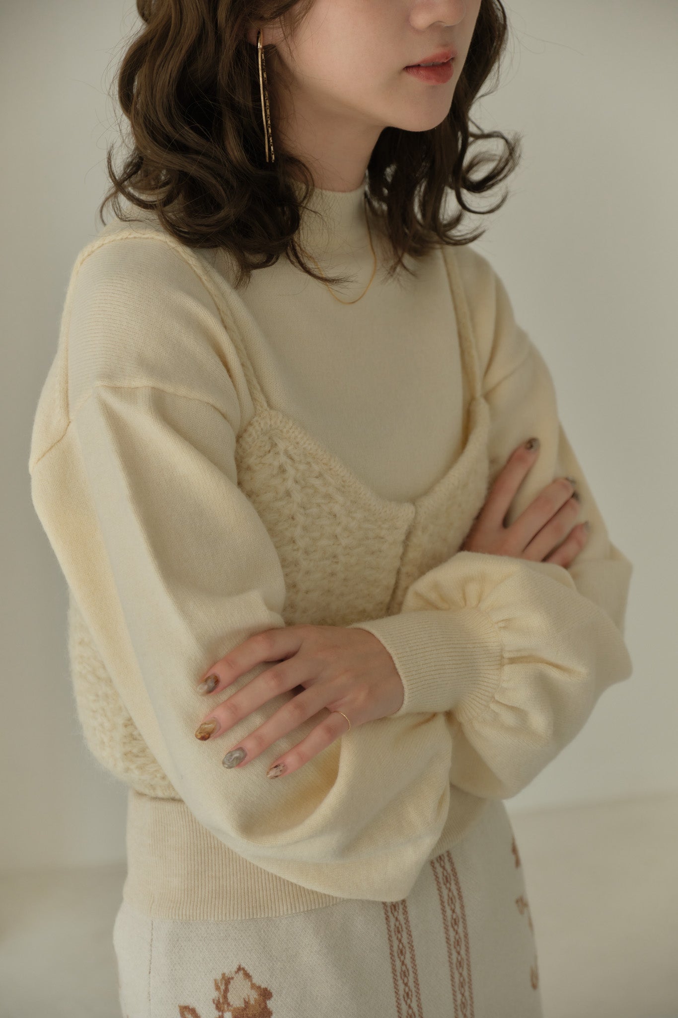 公式通販サイト特価 eaphi warm knit bustier beige | ninelife.store