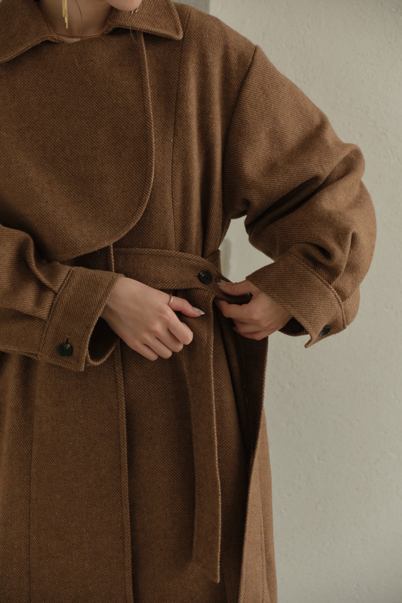 ロングコートEaphi gunpatch waist mark long coat