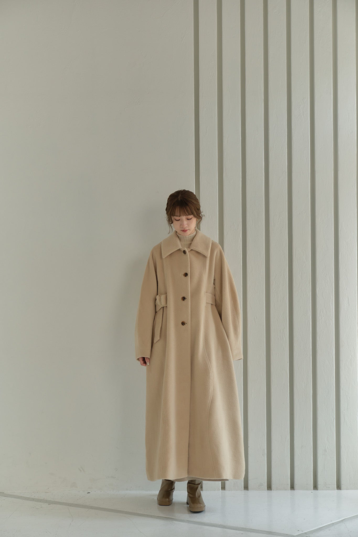 Eaphi ロングコートwave design shaggy long coat厚め - ロングコート
