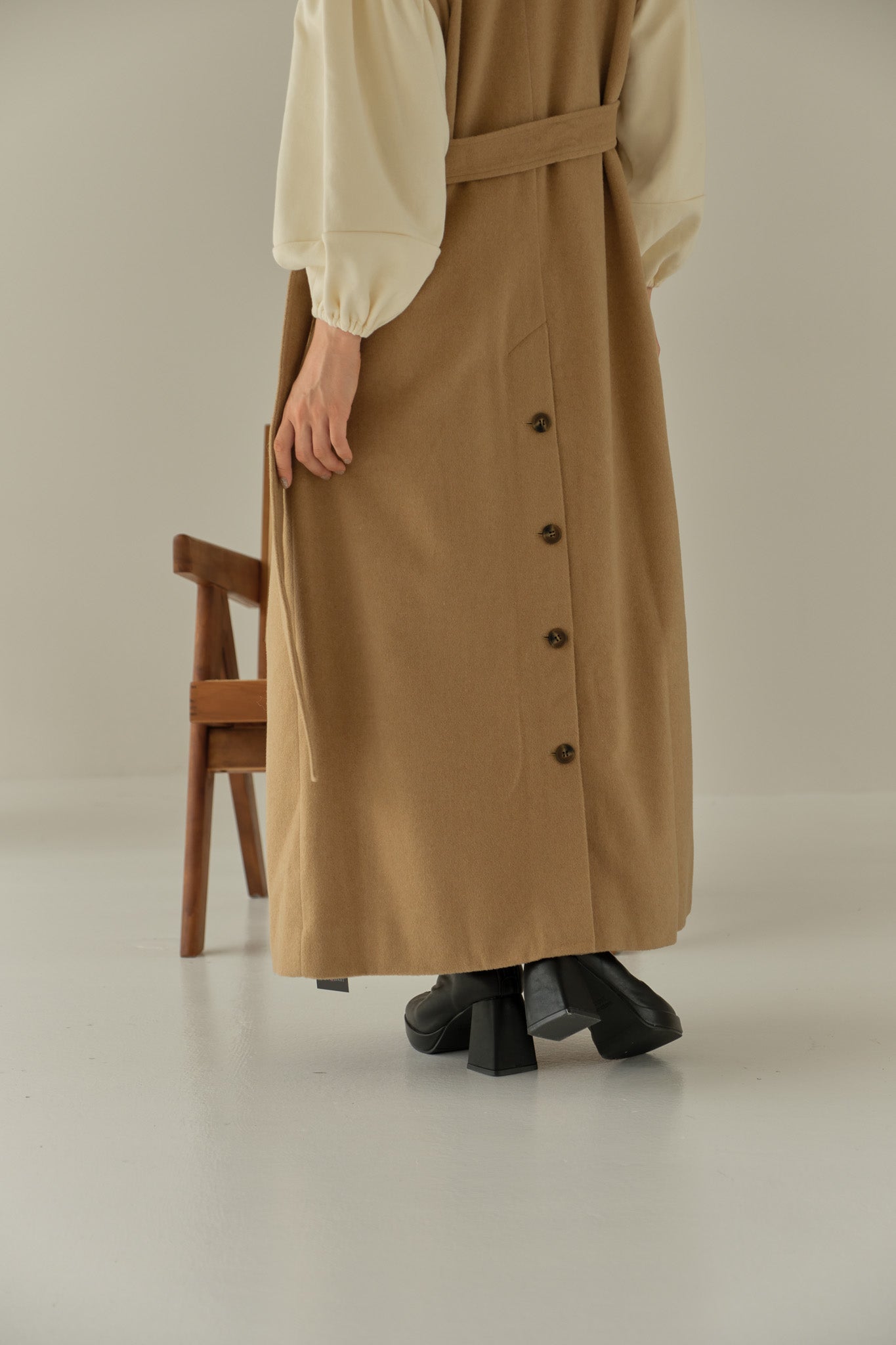 layered wool long vest 新品美品 eaphi