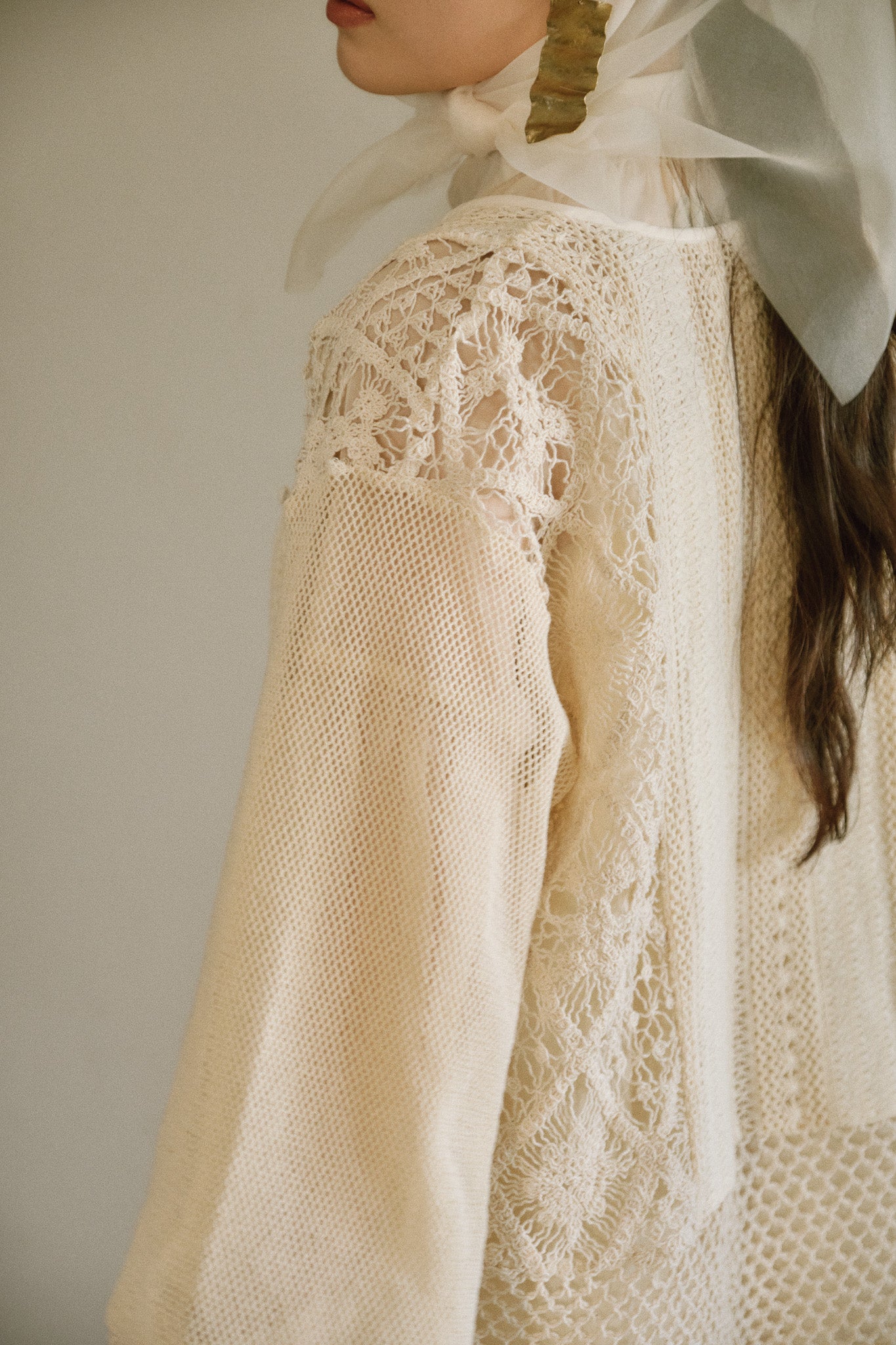 eaphi  cotton lace patchwork blouseエフィ