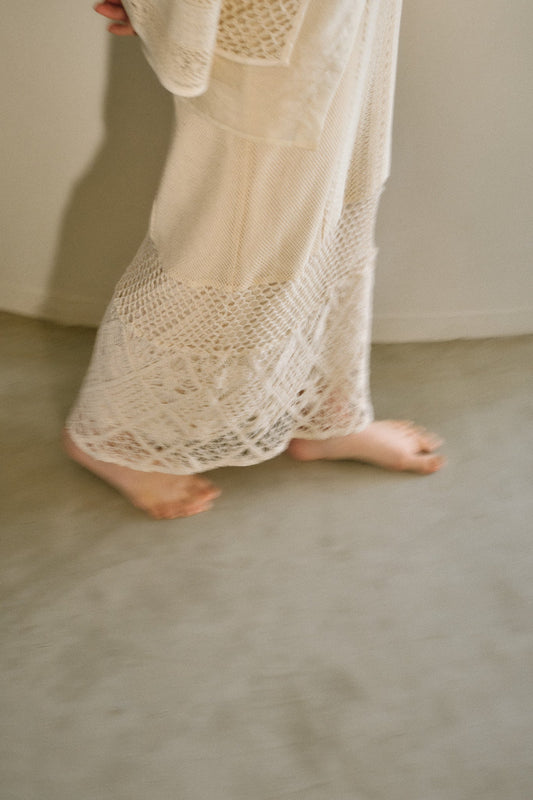 cotton lace patchwork skirt【POPUP】