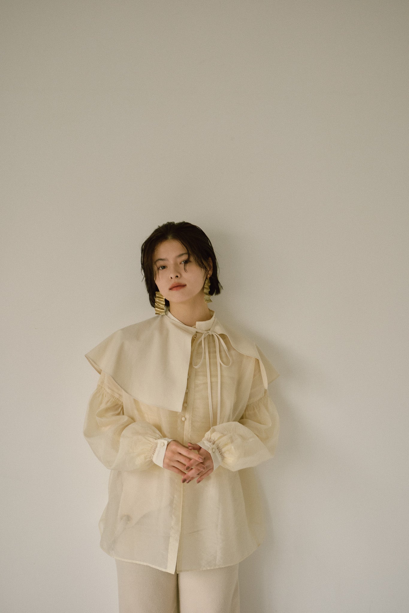 organdy volume sleeve blouse【POPUP】