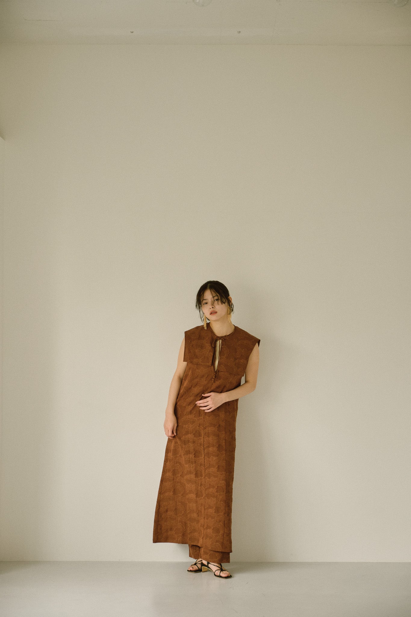 2 way collar jacquard dress【POPUP】 – Eaphi