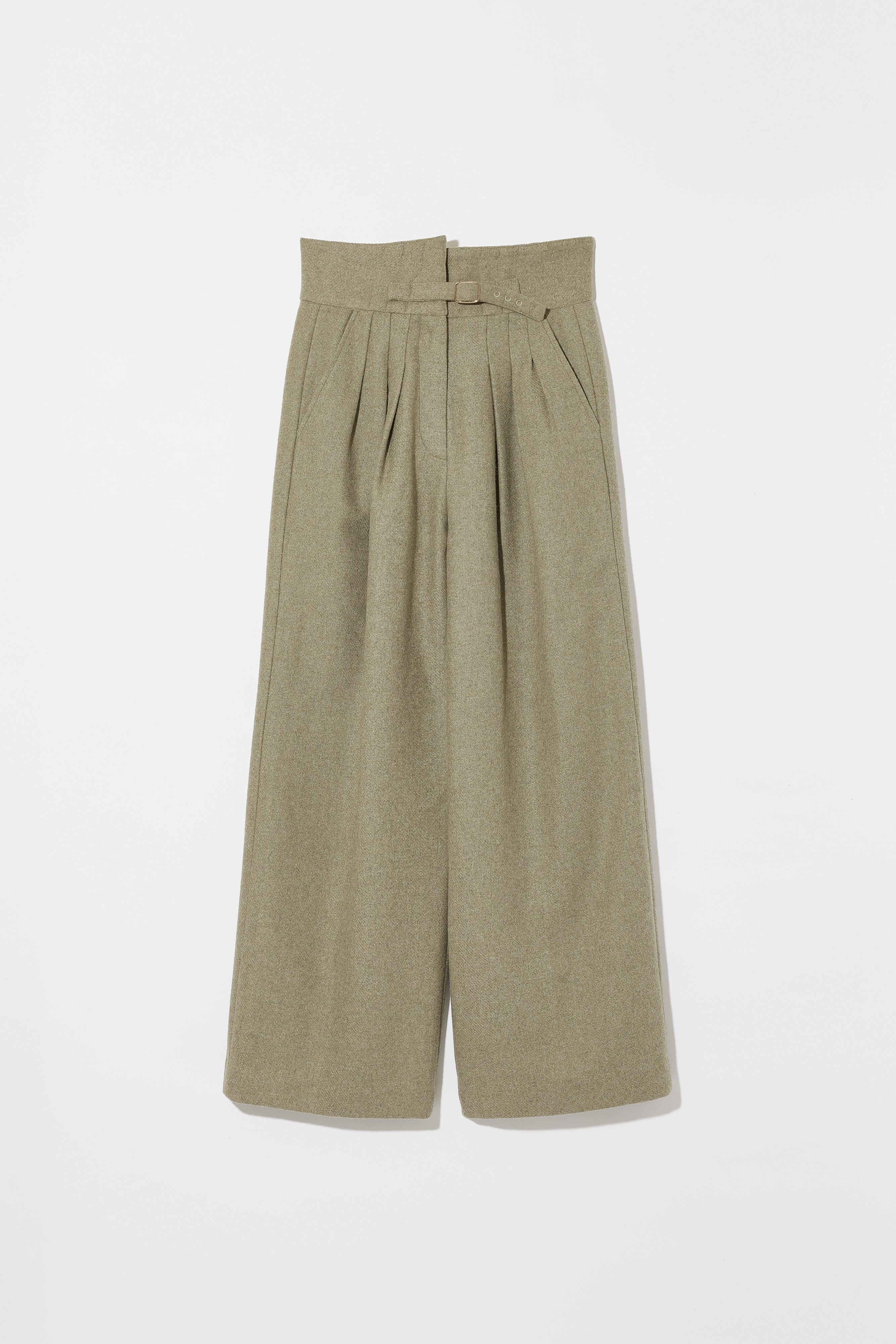 WOOL BELTED PANTS