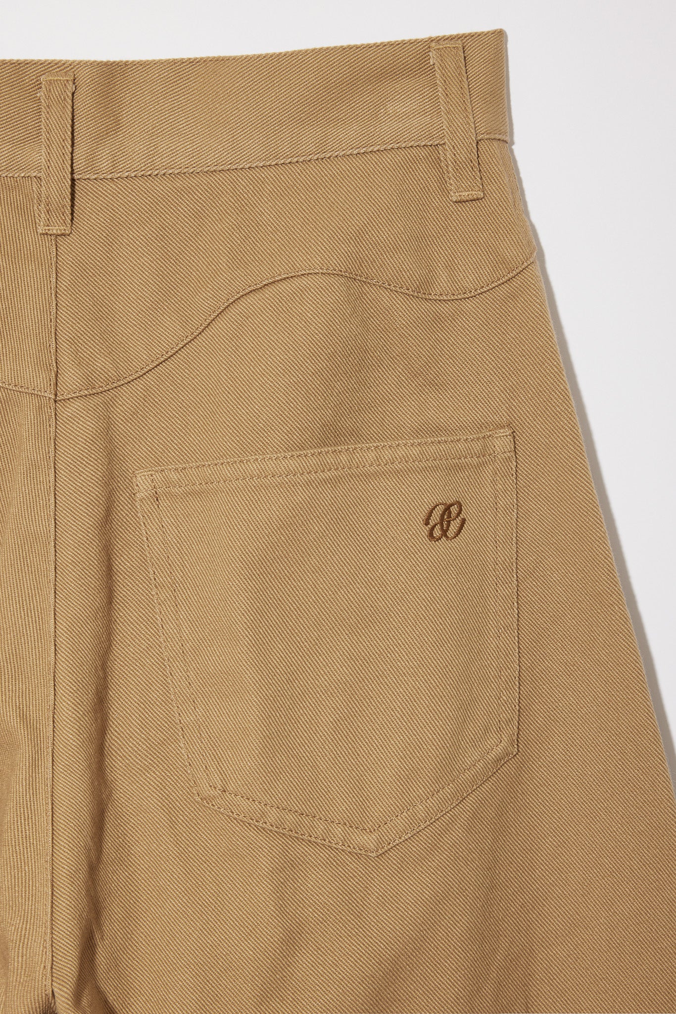 RUFFLE DETAIL DENIM PANTS