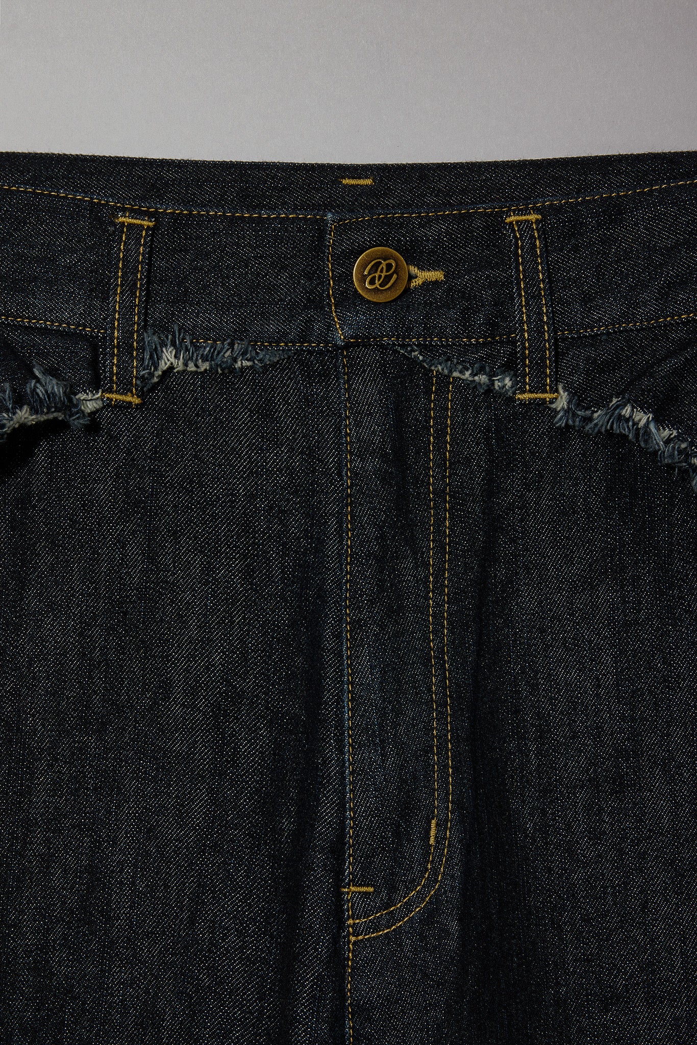 RUFFLE DETAIL DENIM PANTS