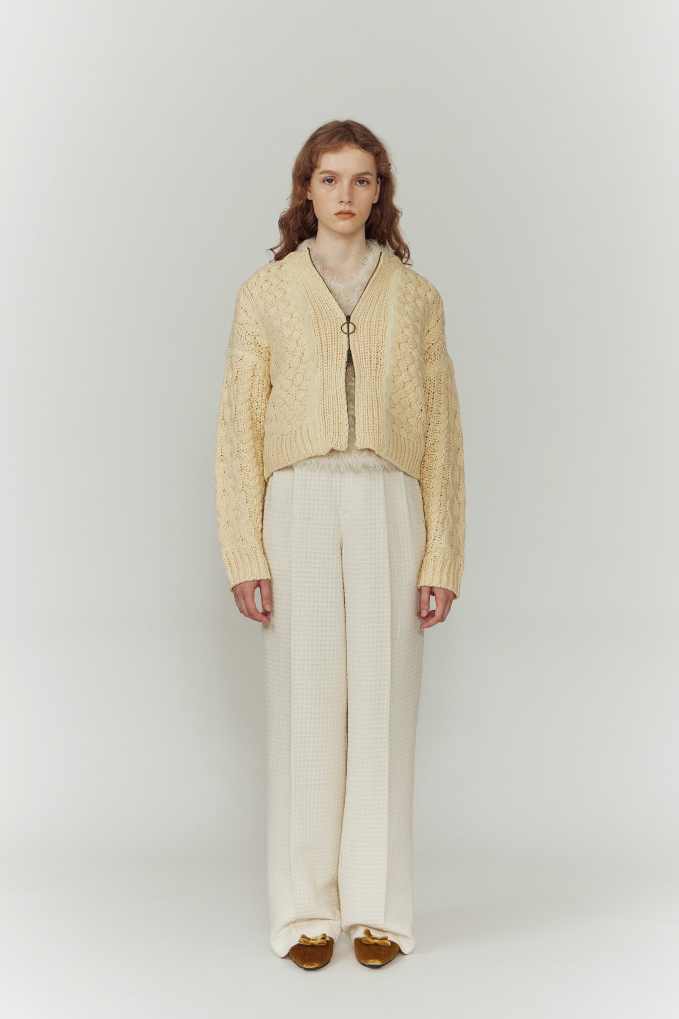【新品未使用】Eaphi CABLE ZIP CARDIGAN ivory CABLE ZIP CARDIGAN