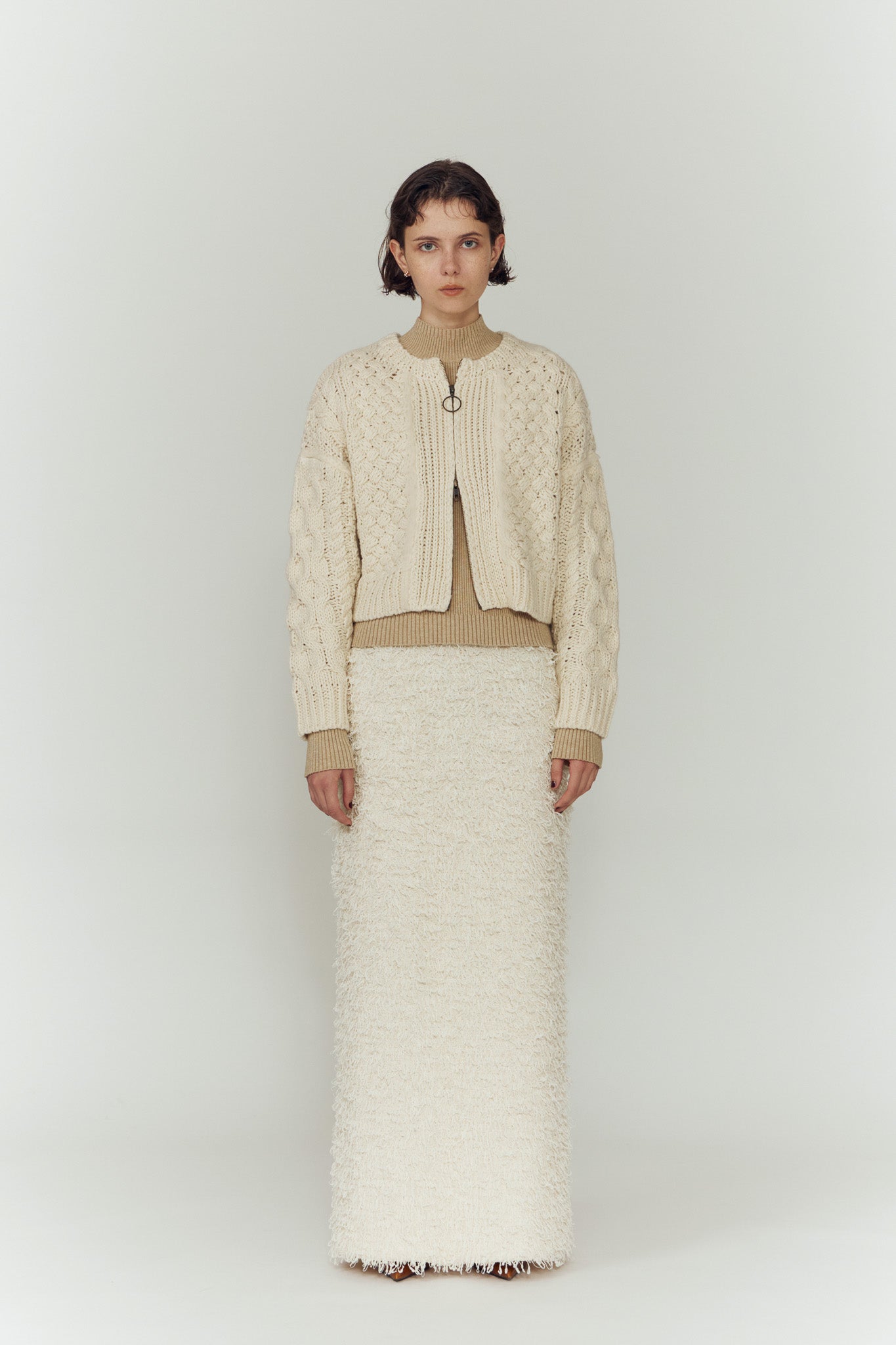 CABLE ZIP CARDIGAN