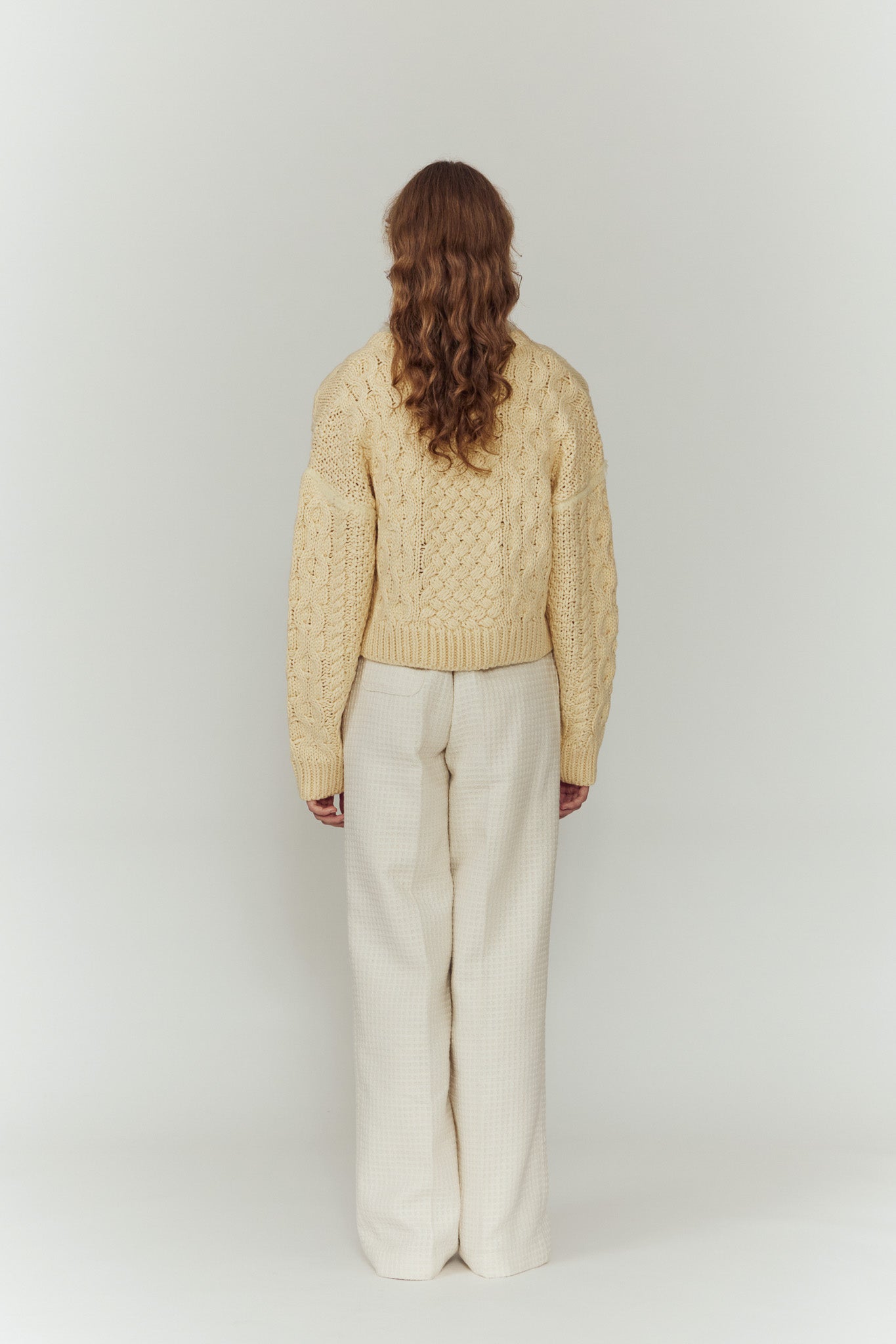 【m.】eaphi CABLE KNIT CARDIGAN ivory CABLE ZIP CARDIGAN