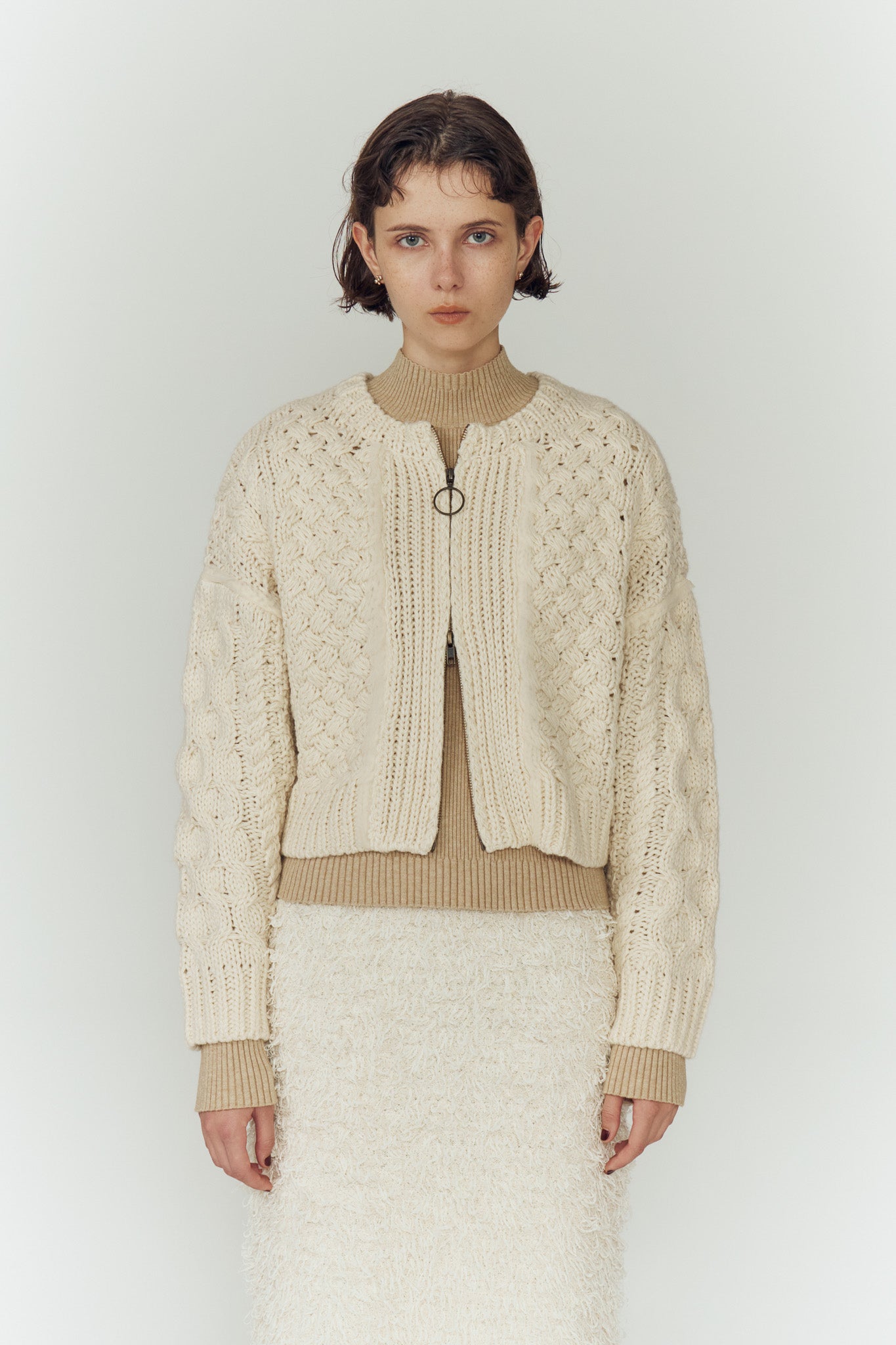 トップス eaphi CABLE KNIT CARDIGAN トップス EAPHI CABLE KNIT CARDIGAN CABLE KNIT CARDIGAN TOP