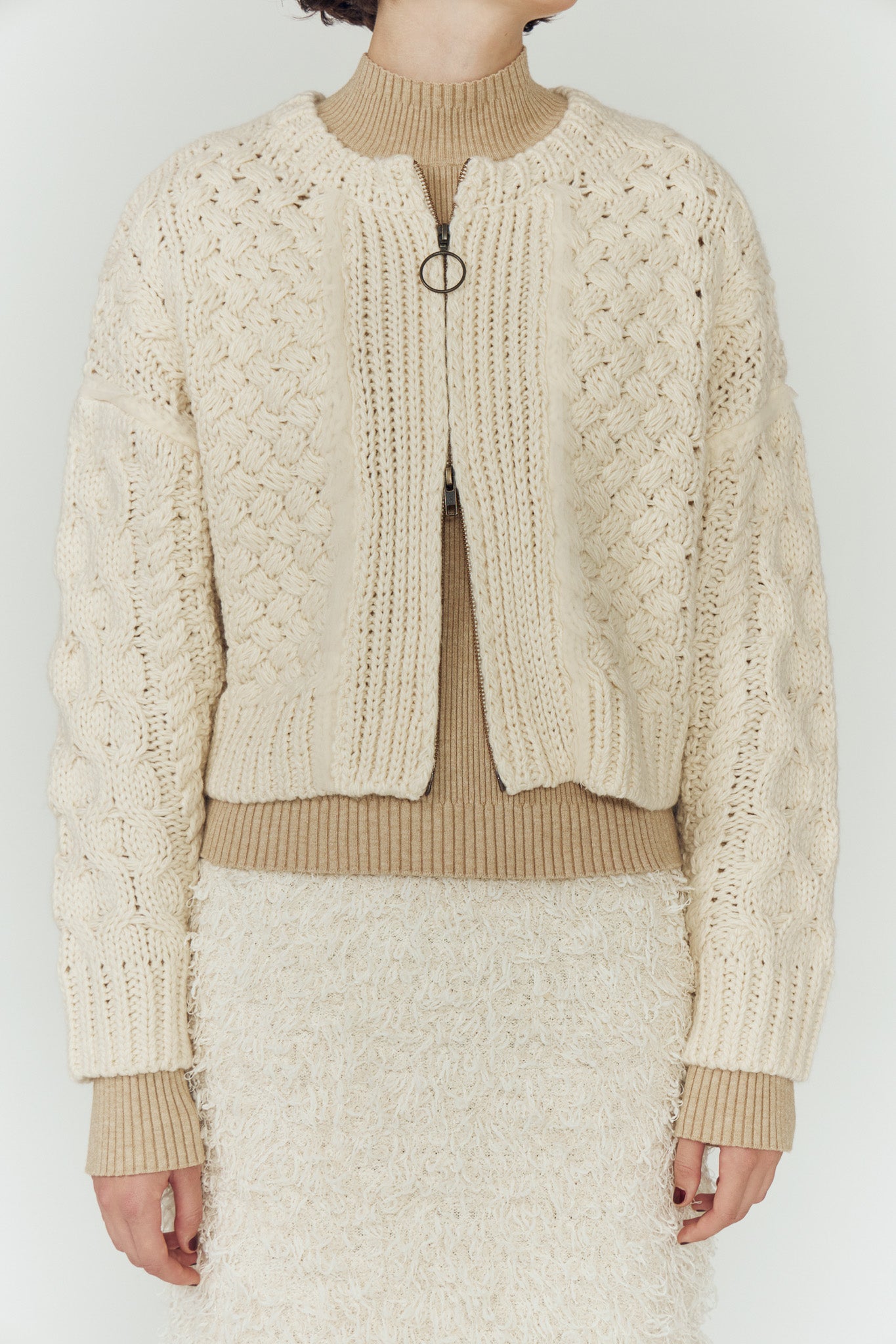 CABLE ZIP CARDIGAN