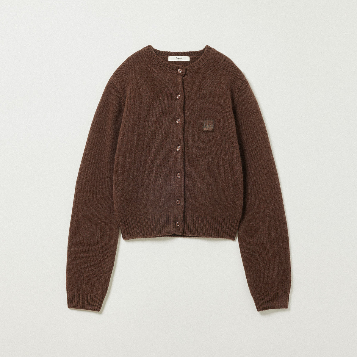 【完売品】Eaphi WOOL KNIT LOGO CARDIGAN WOOL KNIT LOGO CARDIGAN 【brown collection】