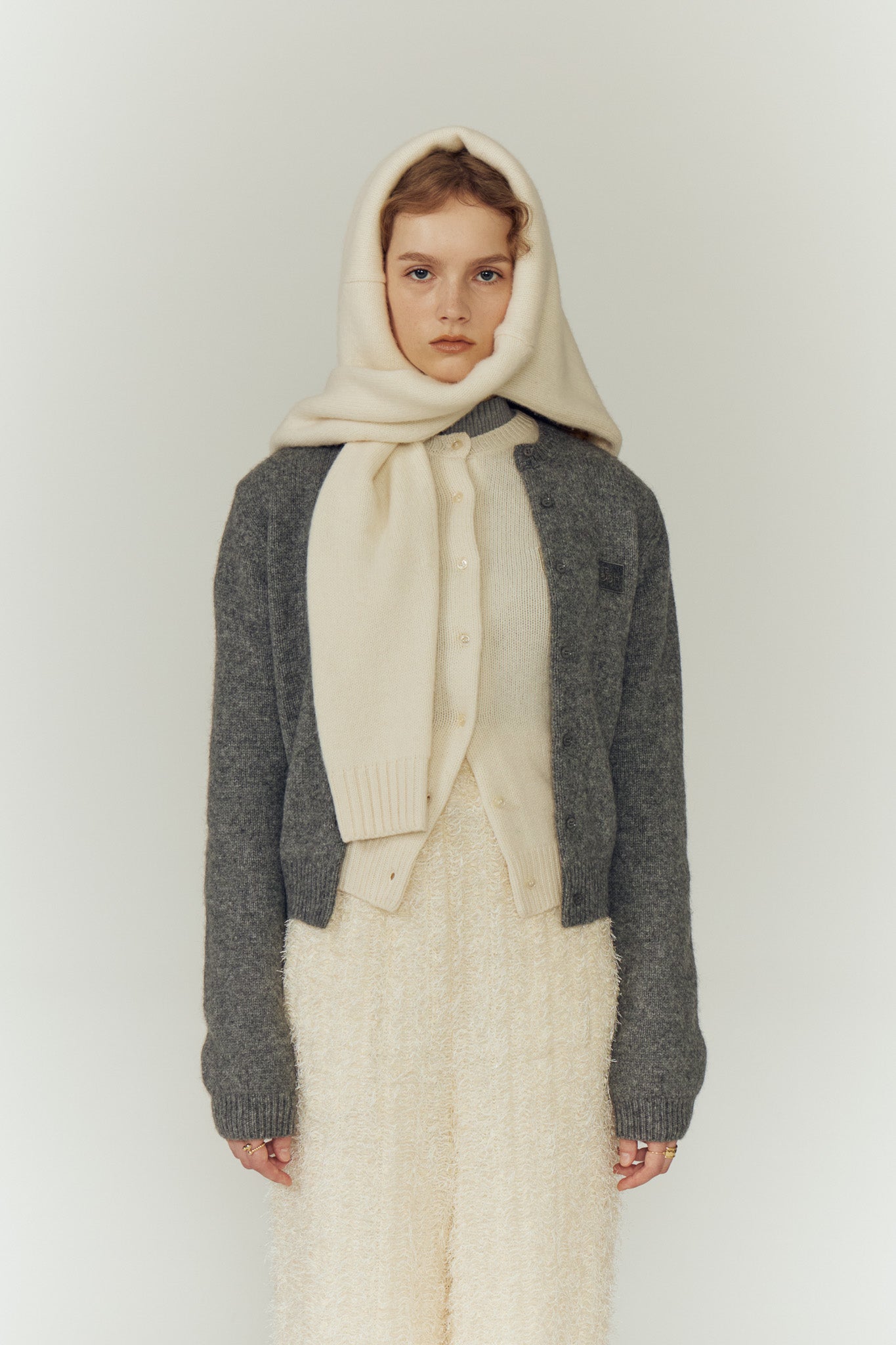 WOOL KNIT LOGO CARDIGAN