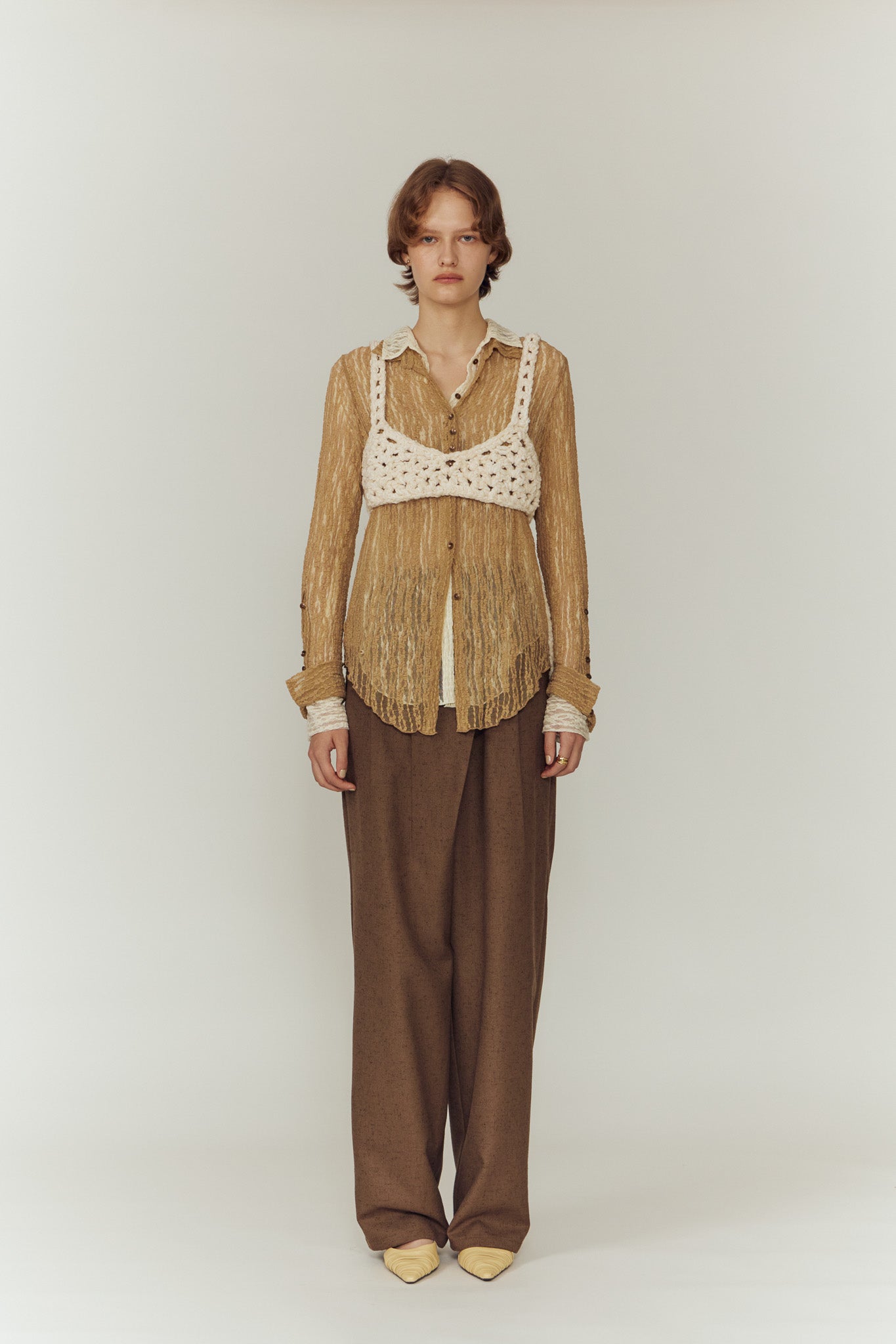 新品タグ付　Eaphi TULLE LACE SHIRT TULLE LACE SHIRT