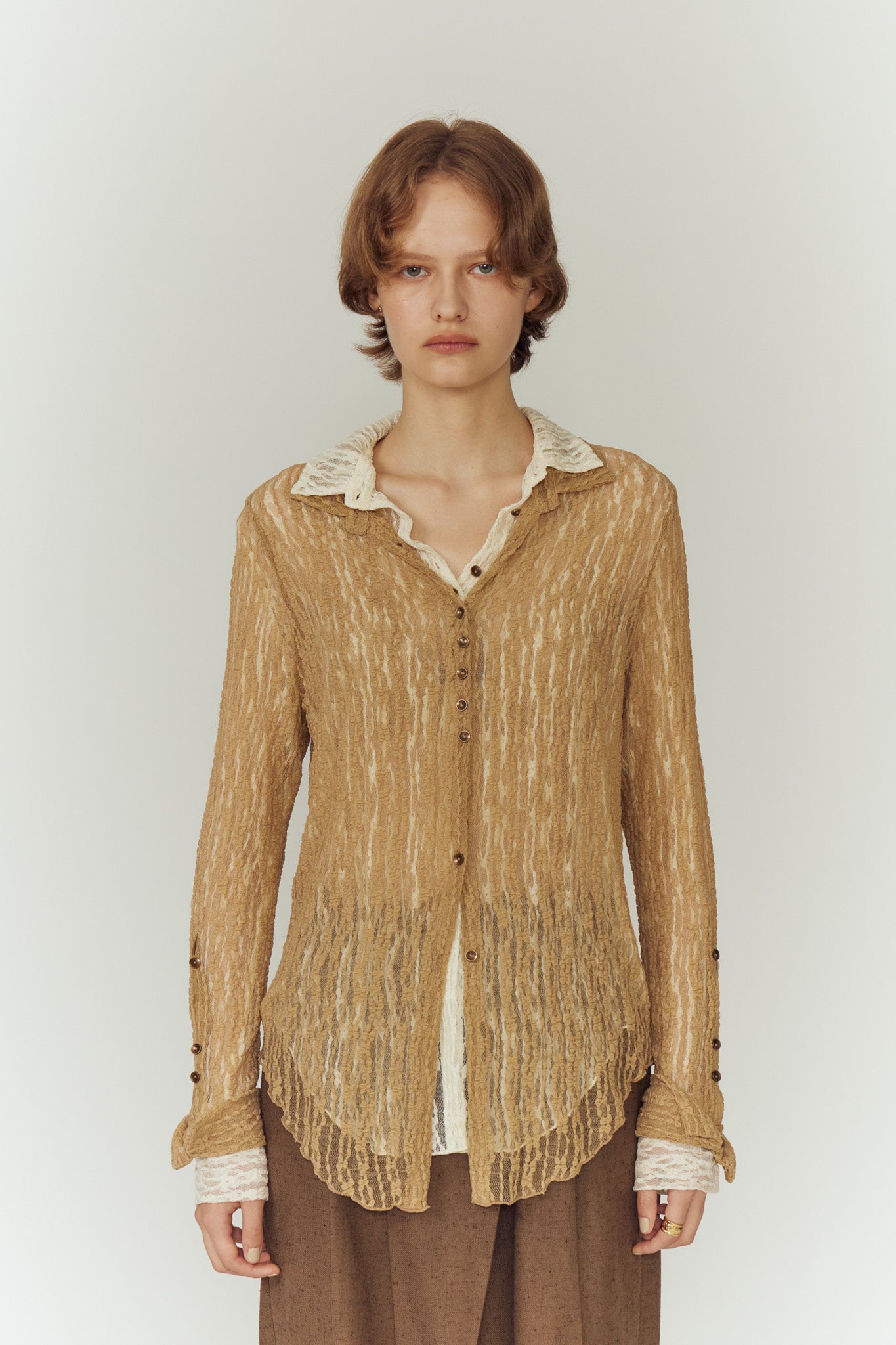 新品タグ付　Eaphi TULLE LACE SHIRT TULLE LACE SHIRT