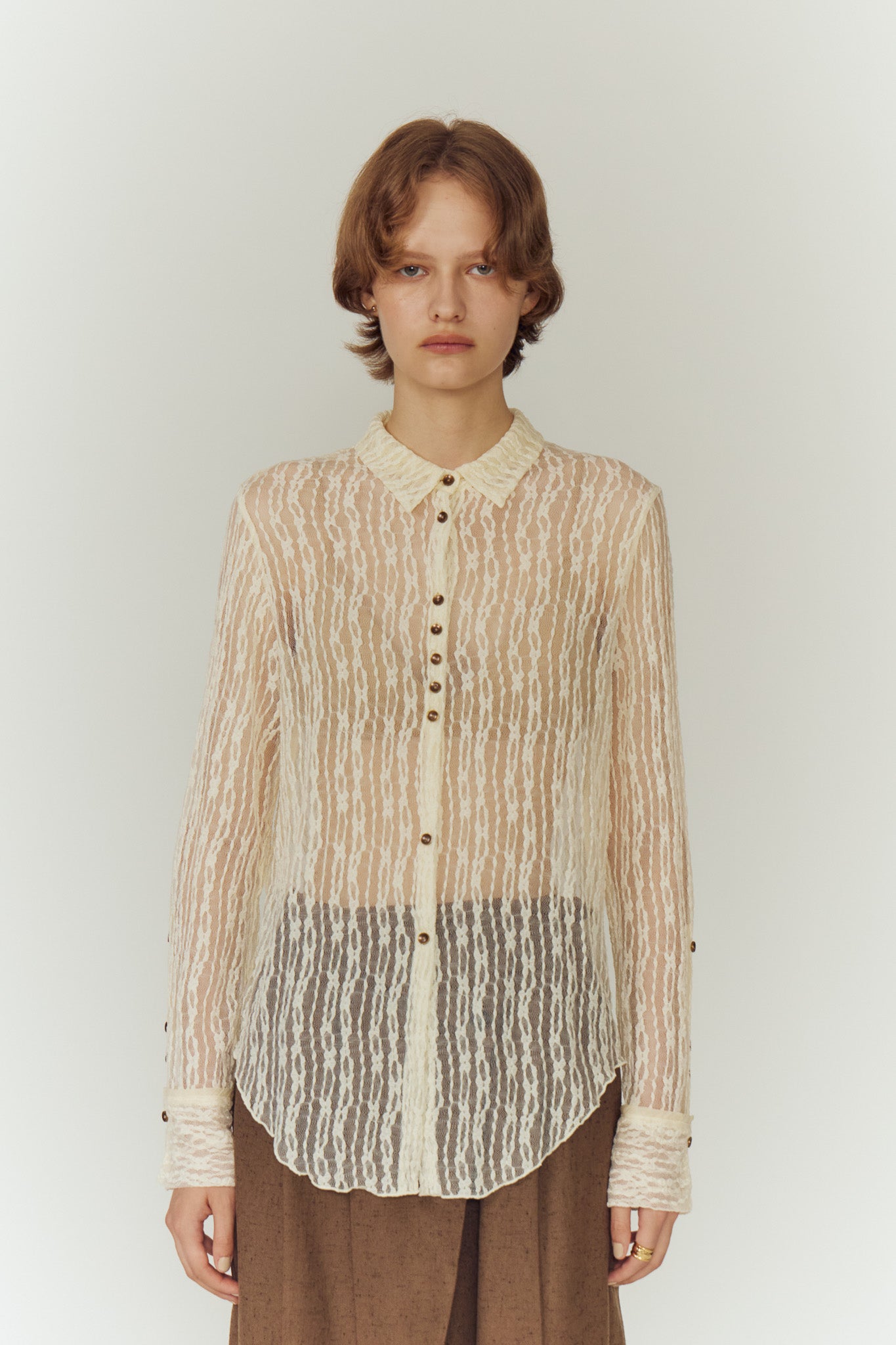 新品タグ付　Eaphi TULLE LACE SHIRT TULLE LACE SHIRT