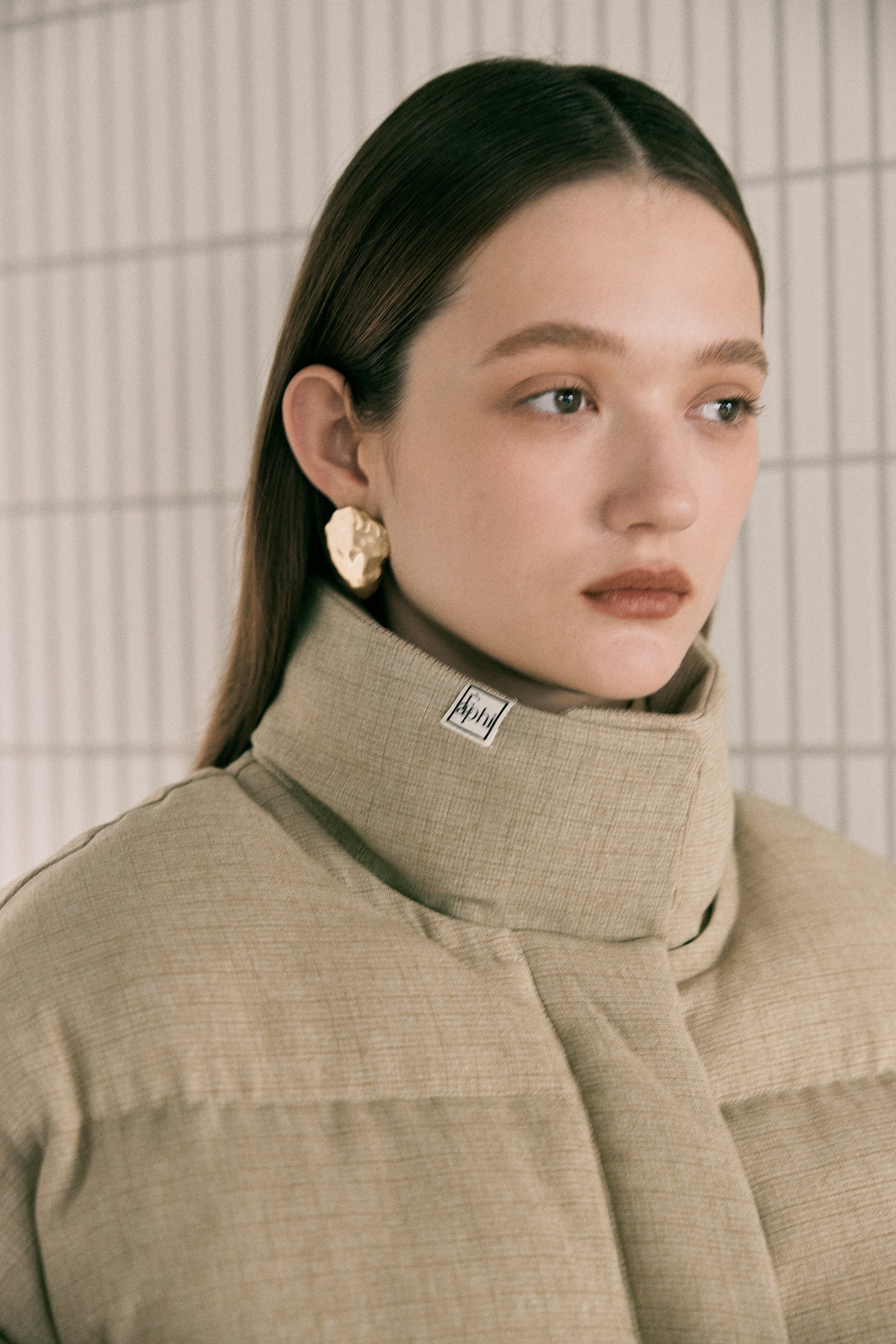 CHECK PATTERN PUFFER JACKET