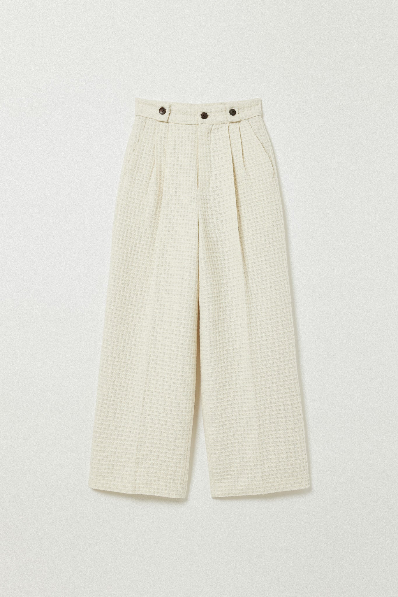 WAFFLE STRAIGHT BELT PANTS