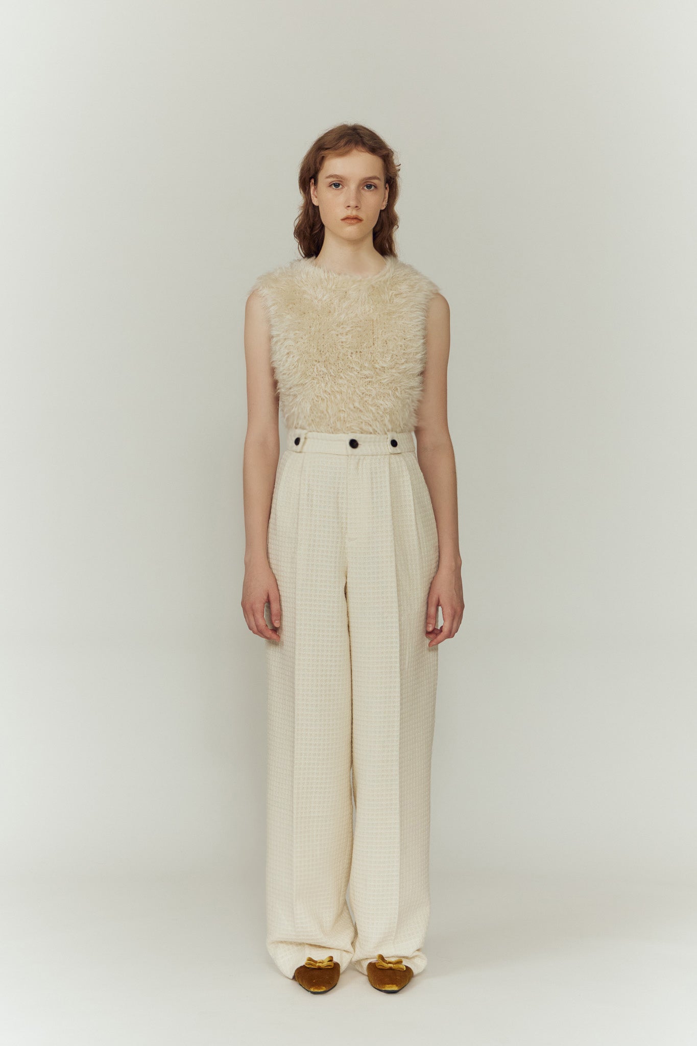 Eaphiエフィ　パンツ WAFFLE STRAIGHT BELT PANTS