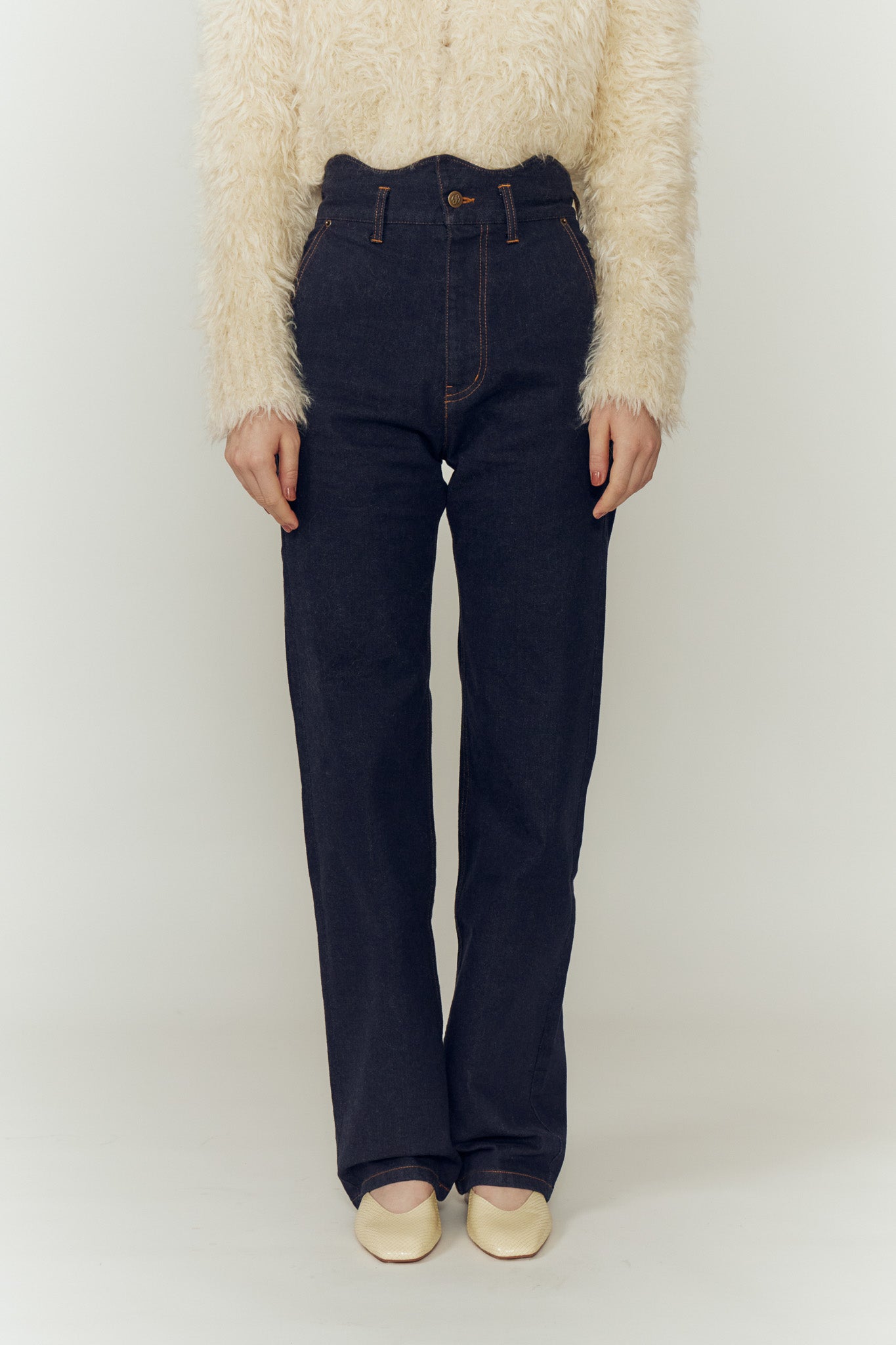 お*ん様 EAPHI WAVE DESIGN HIGH WAIST DENIM WAVE DESIGN HIGH WAIST DENIM