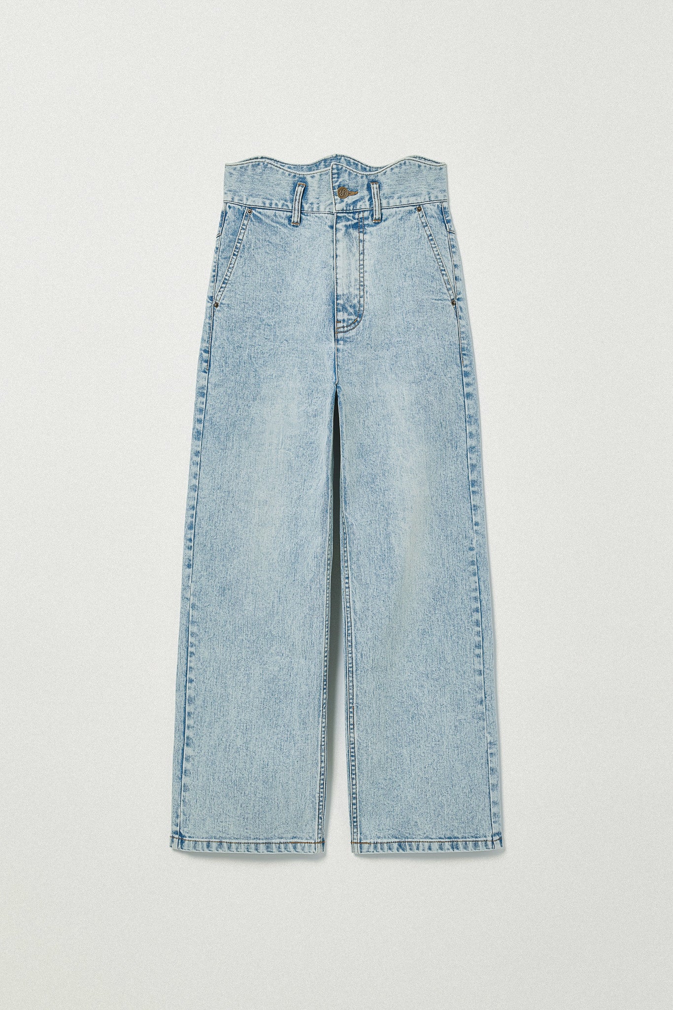 パンツ Eaphi WAVE DESIGN HIGH WAIST DENIM blue WAVE DESIGN HIGH WAIST DENIM