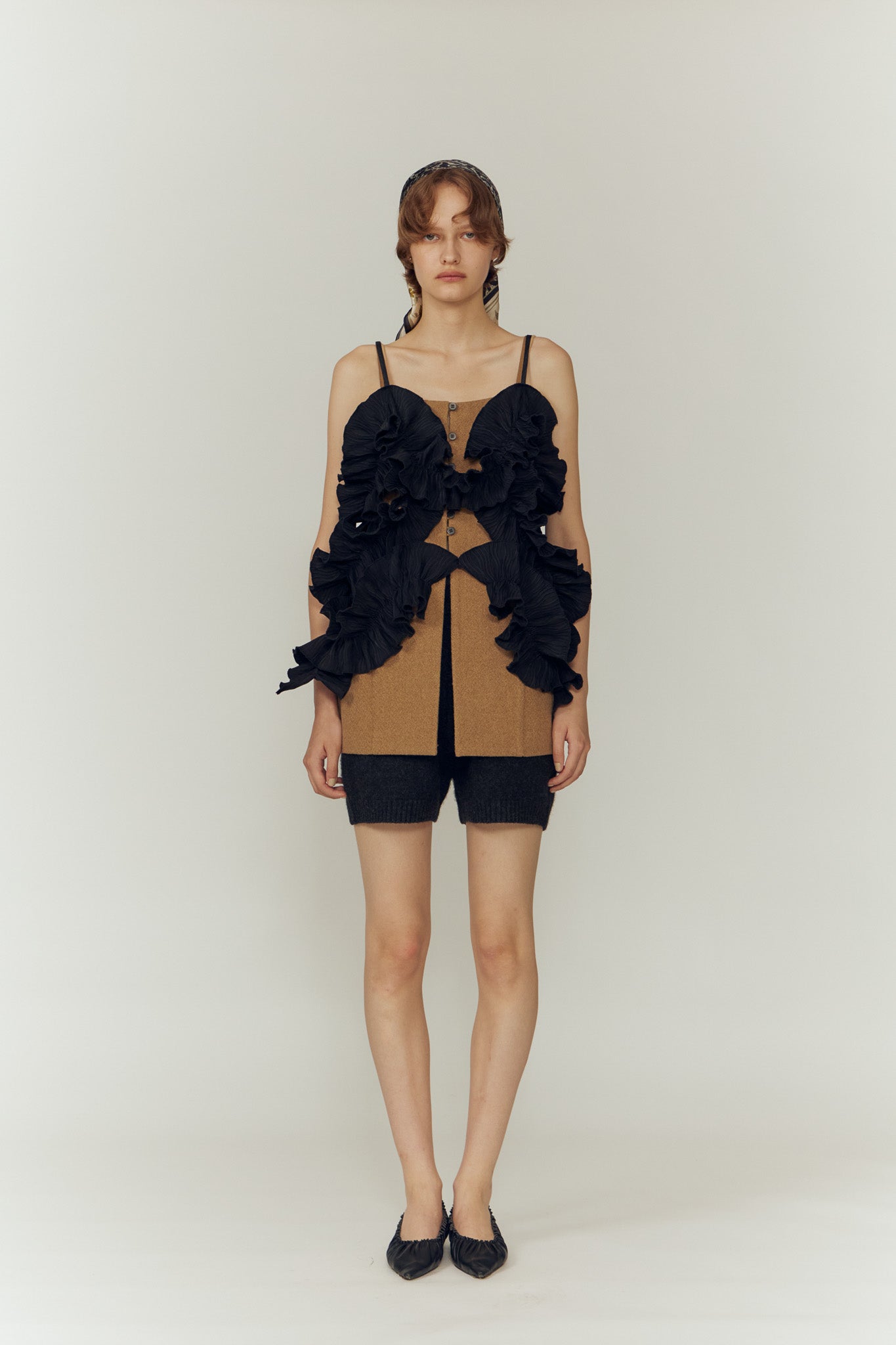 Eaphi FLUFFY SHORT PANTS ニットショートパンツ ブラック WOOL KNIT SHORT PANTS