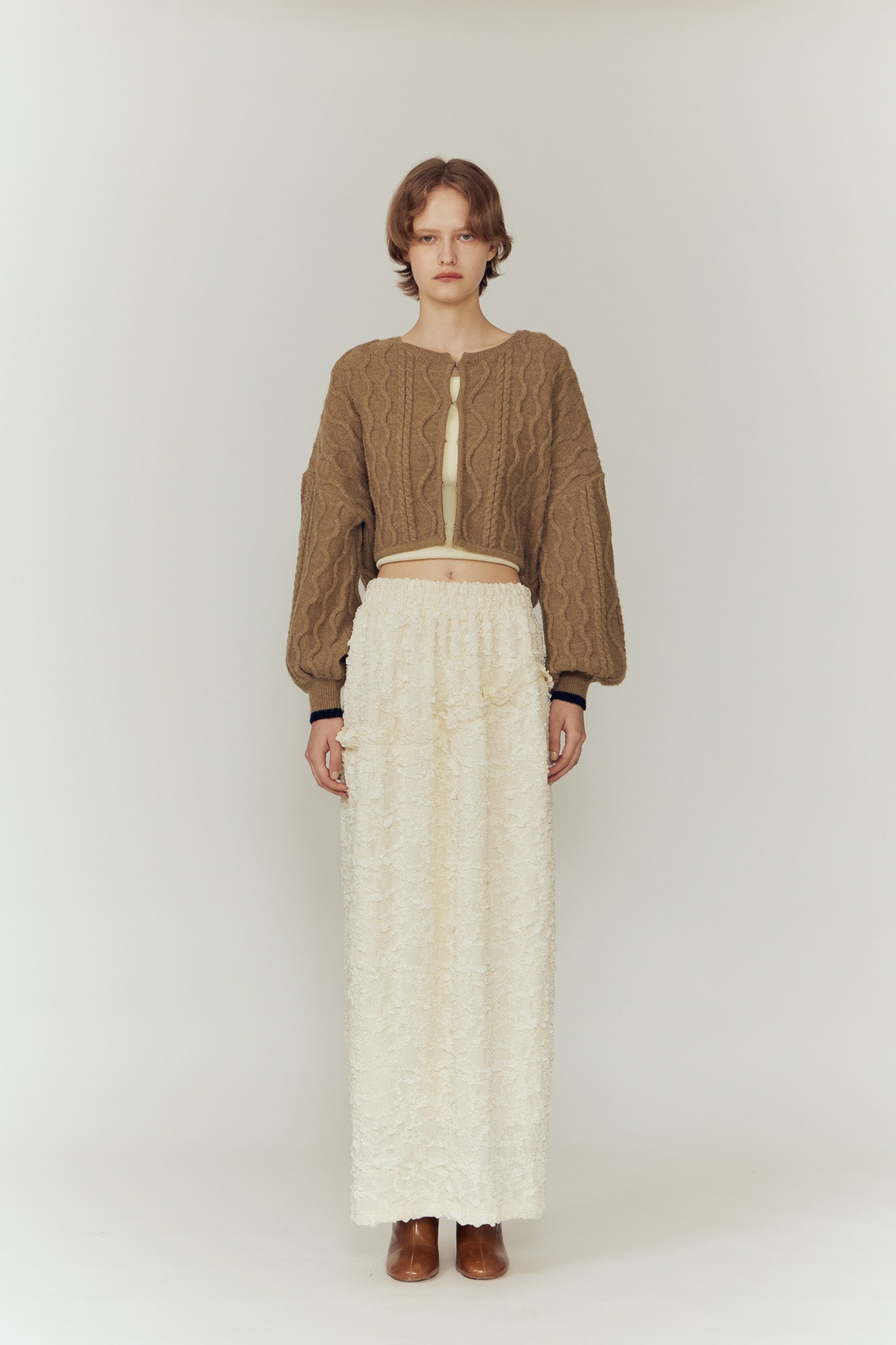 スカート Eaphi WAVE LINE MAXI SKIRT WAVE LINE COCOON SKIRT