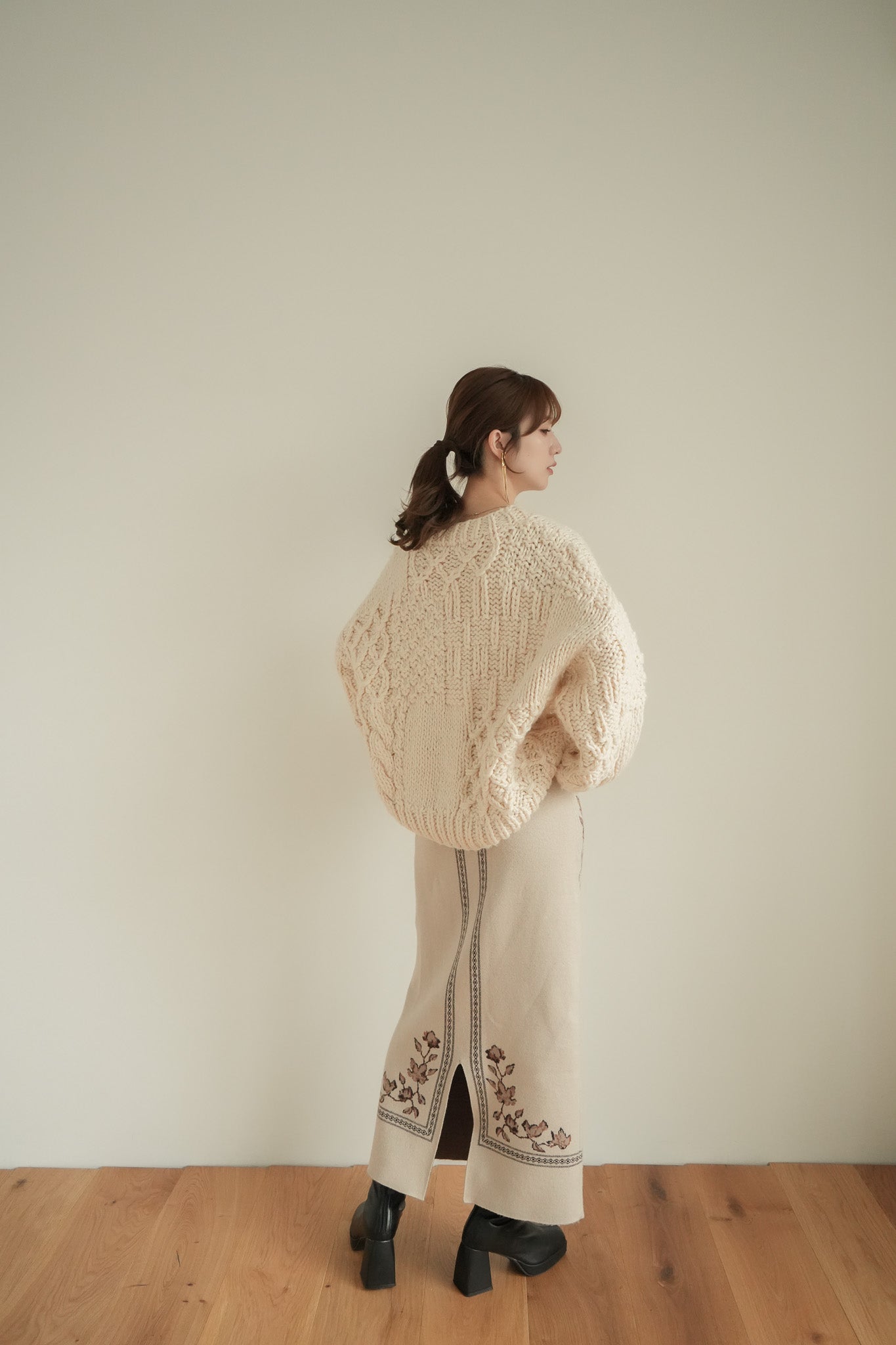 商品の状態が良い Eaphi scarf motif knit skirt