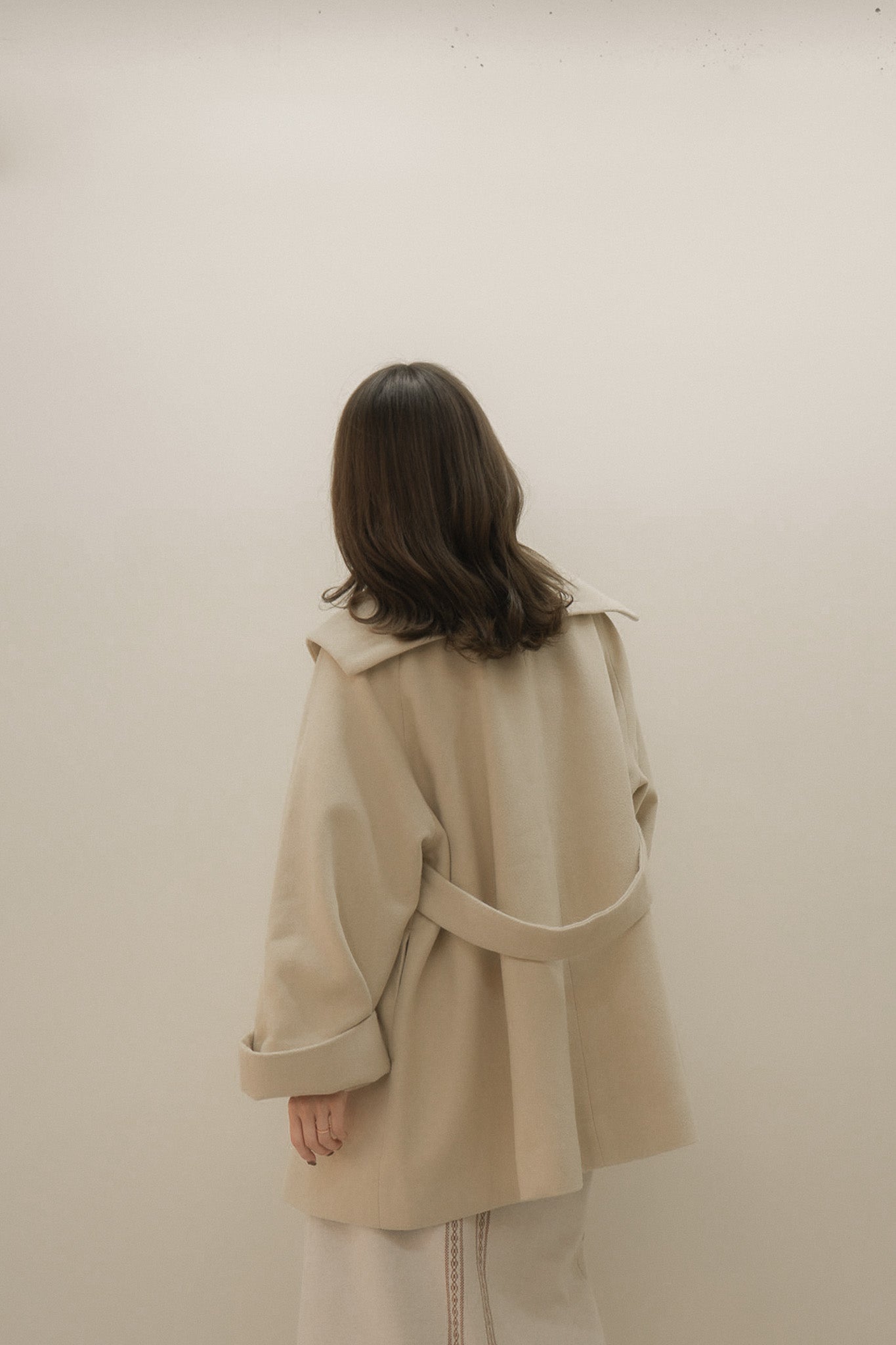 Eaphi big collar middle coat アイボリー - fawema.org