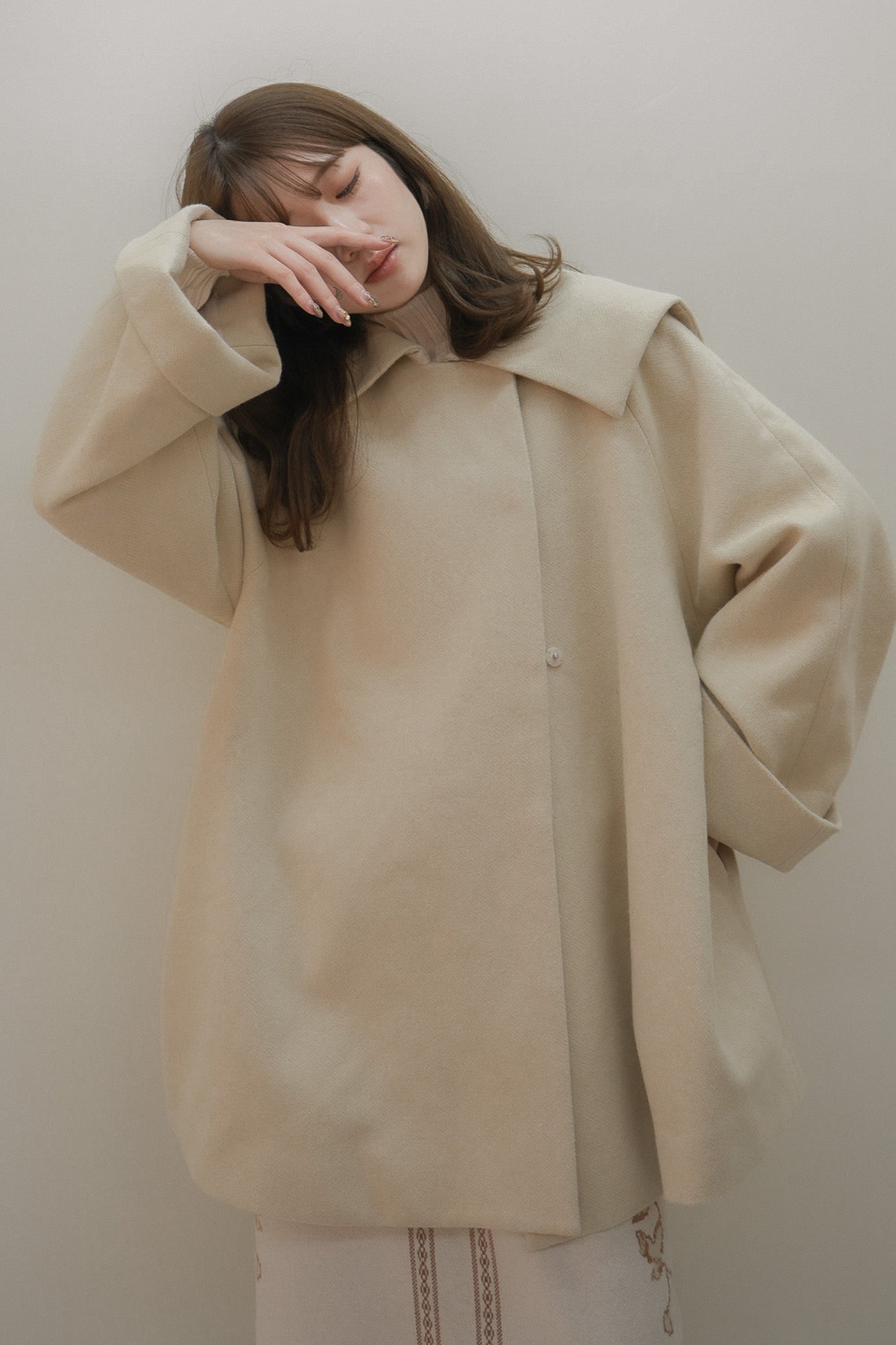 エフィeaphi big collar middle coat