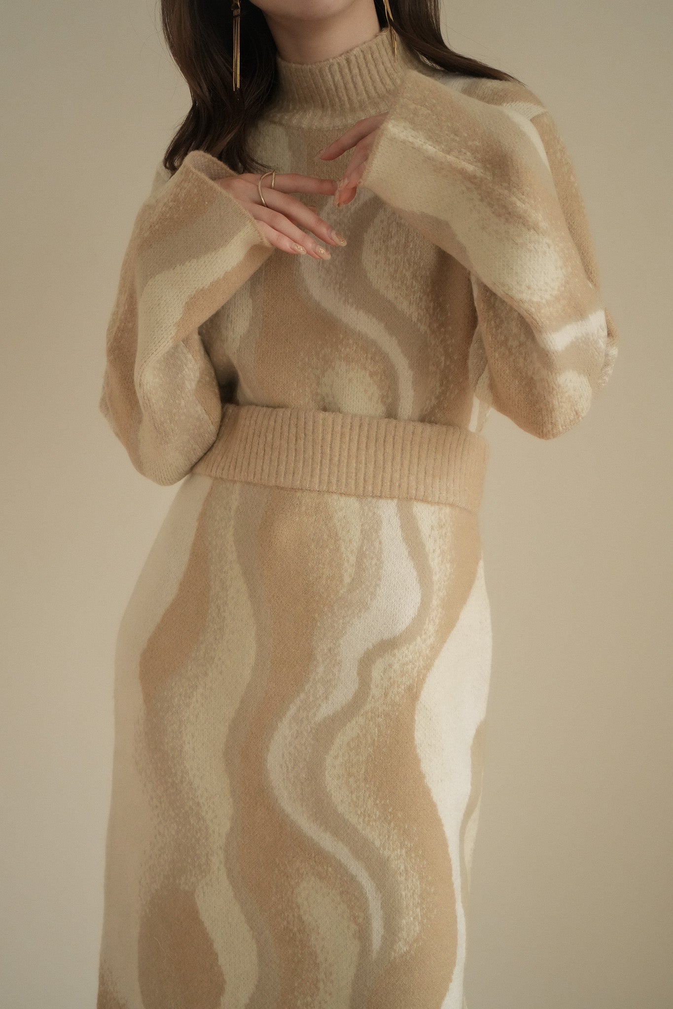 gradation wave knit skirt